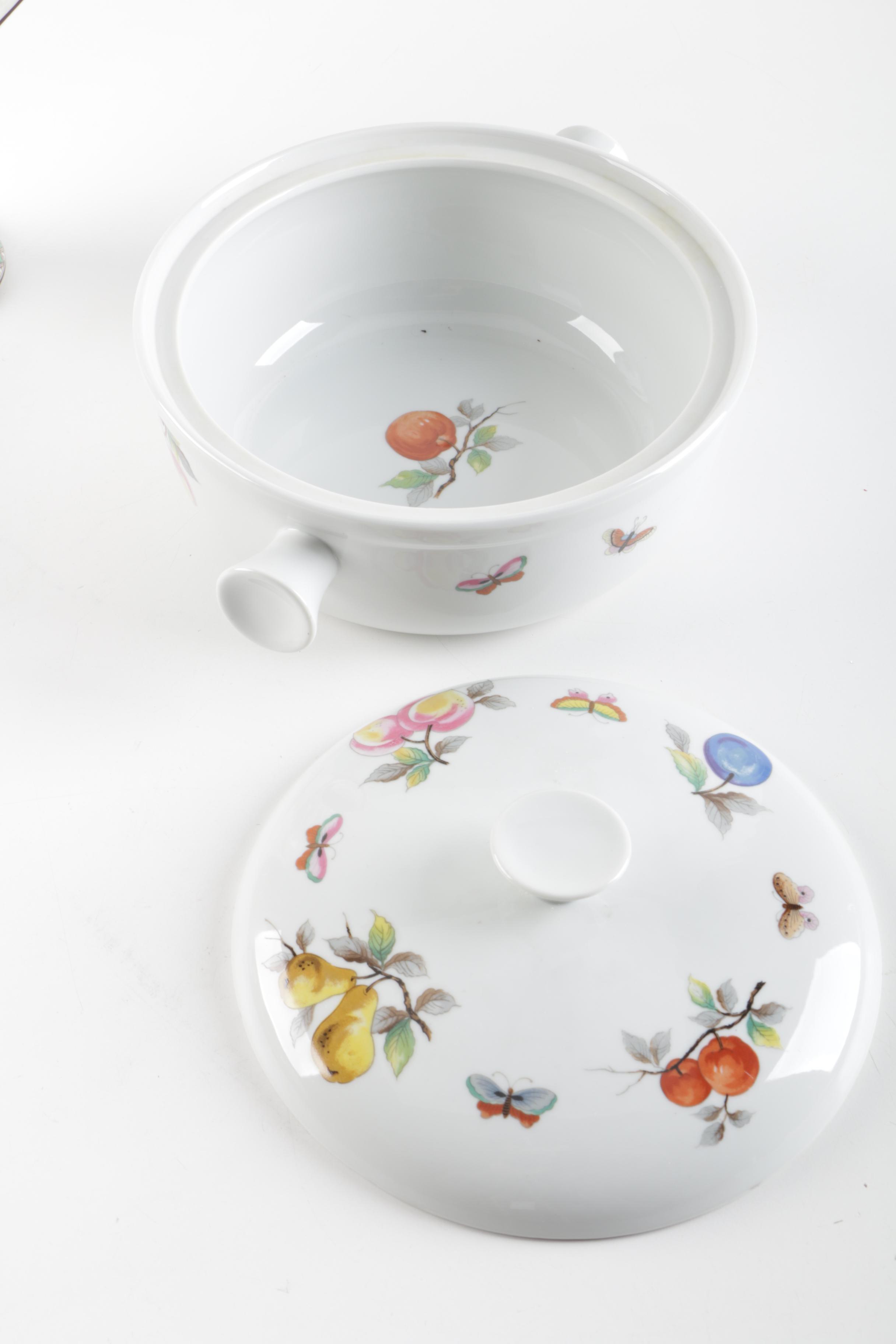 Wedgwood "Kutani Crane" Coffee Pot and Andrea by Sadek "Fruit" Cocotte