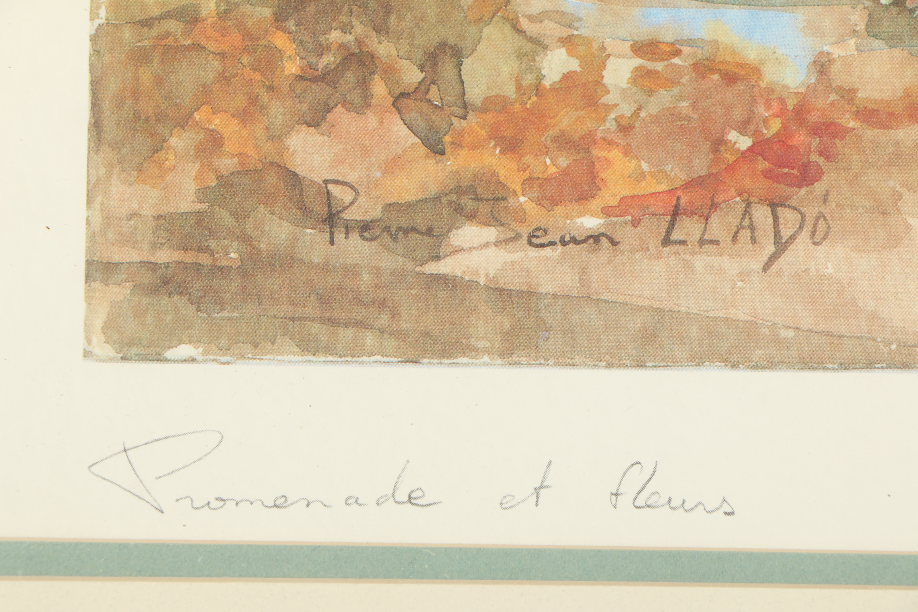 Pierre-Jean Lladó Offset Lithographic Reproduction Print "Promenade et Fleurs"