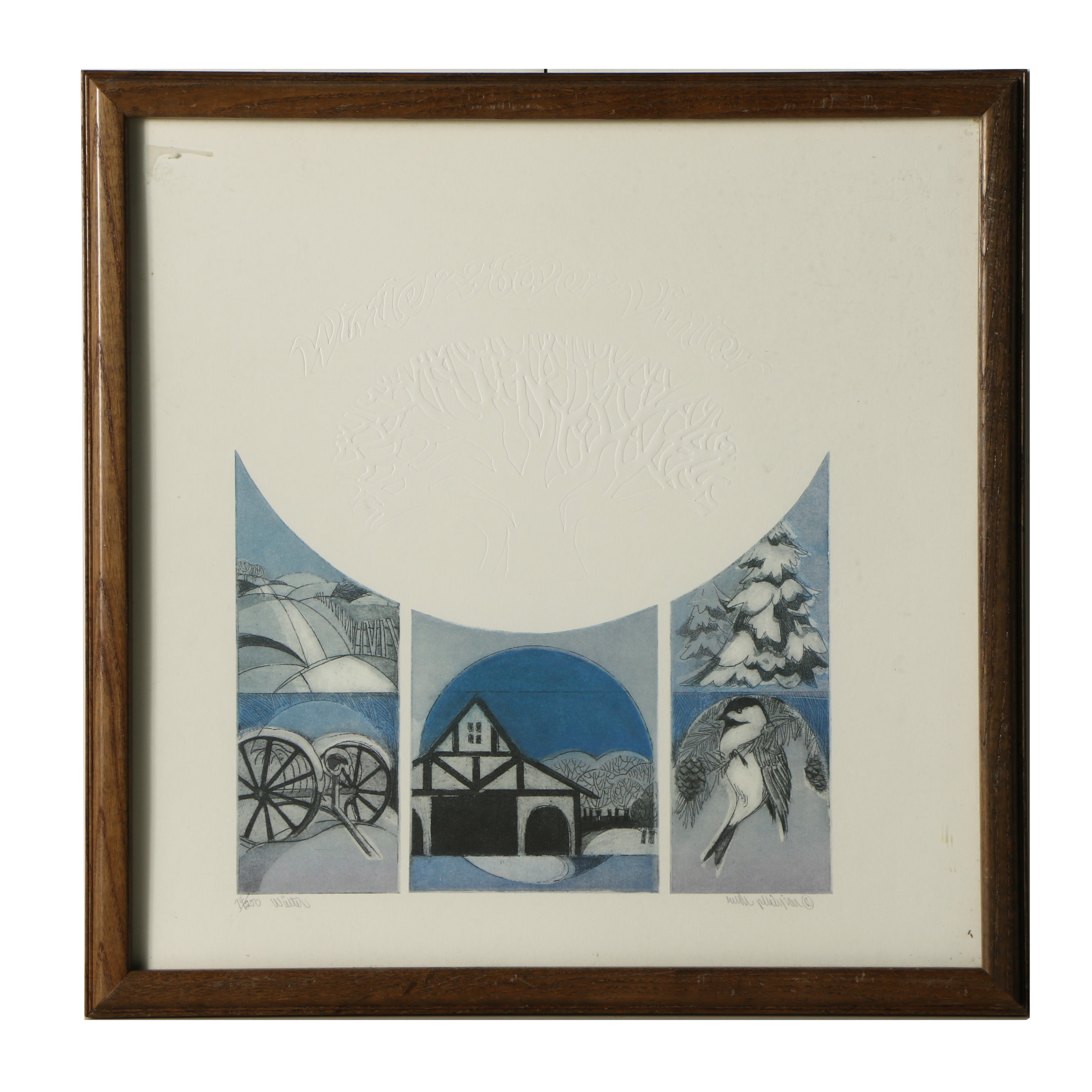 Embellished Limited Edition Offset Lithograph "Winter"