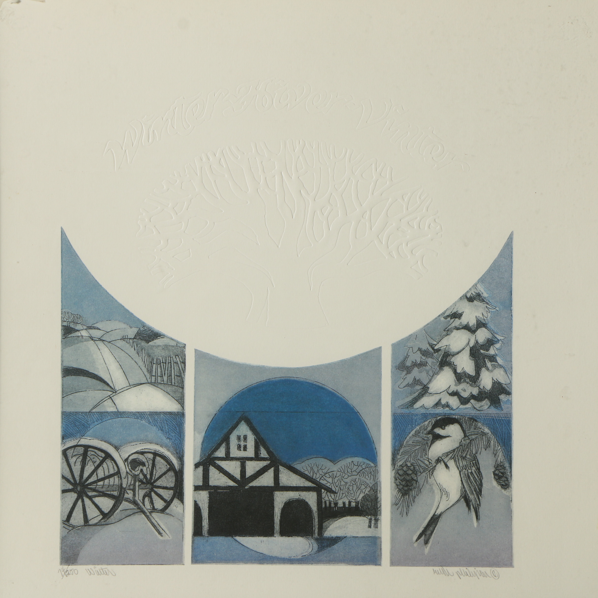 Embellished Limited Edition Offset Lithograph "Winter"