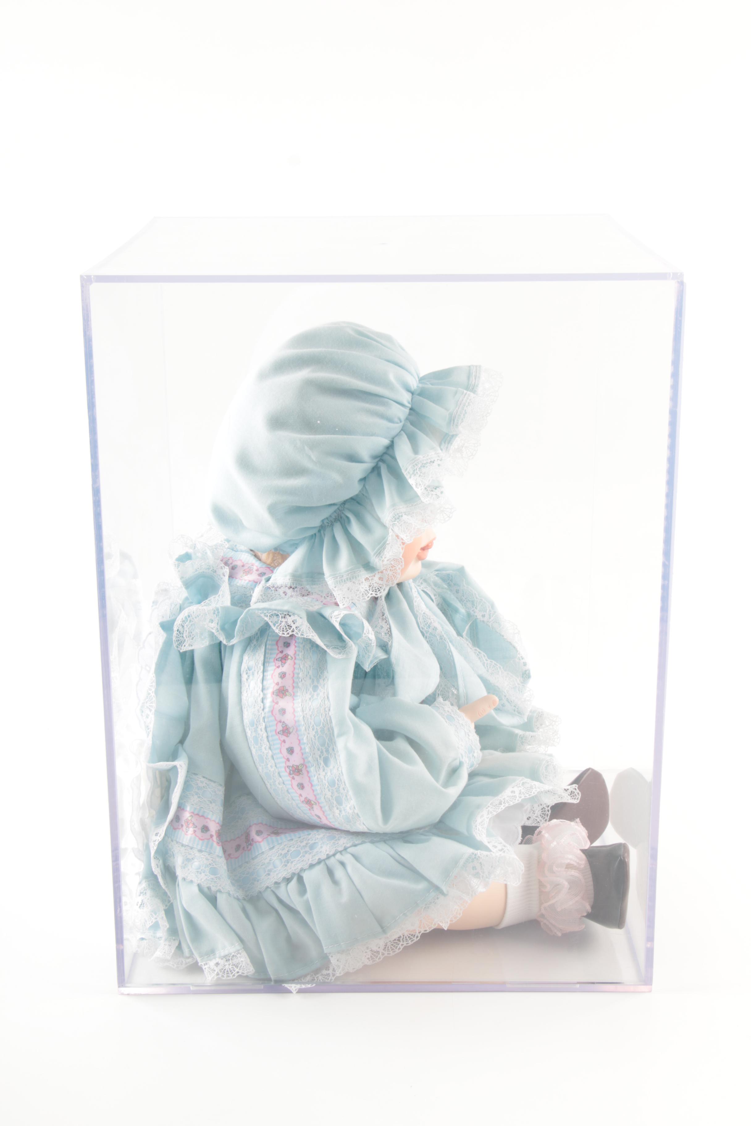 Luan Torrey Signed Porcelain Doll with Display Case