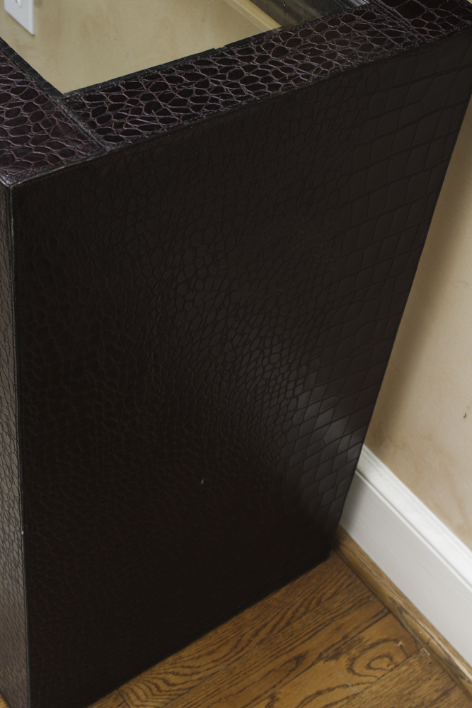 Contemporary Faux Alligator Embossed Console Table