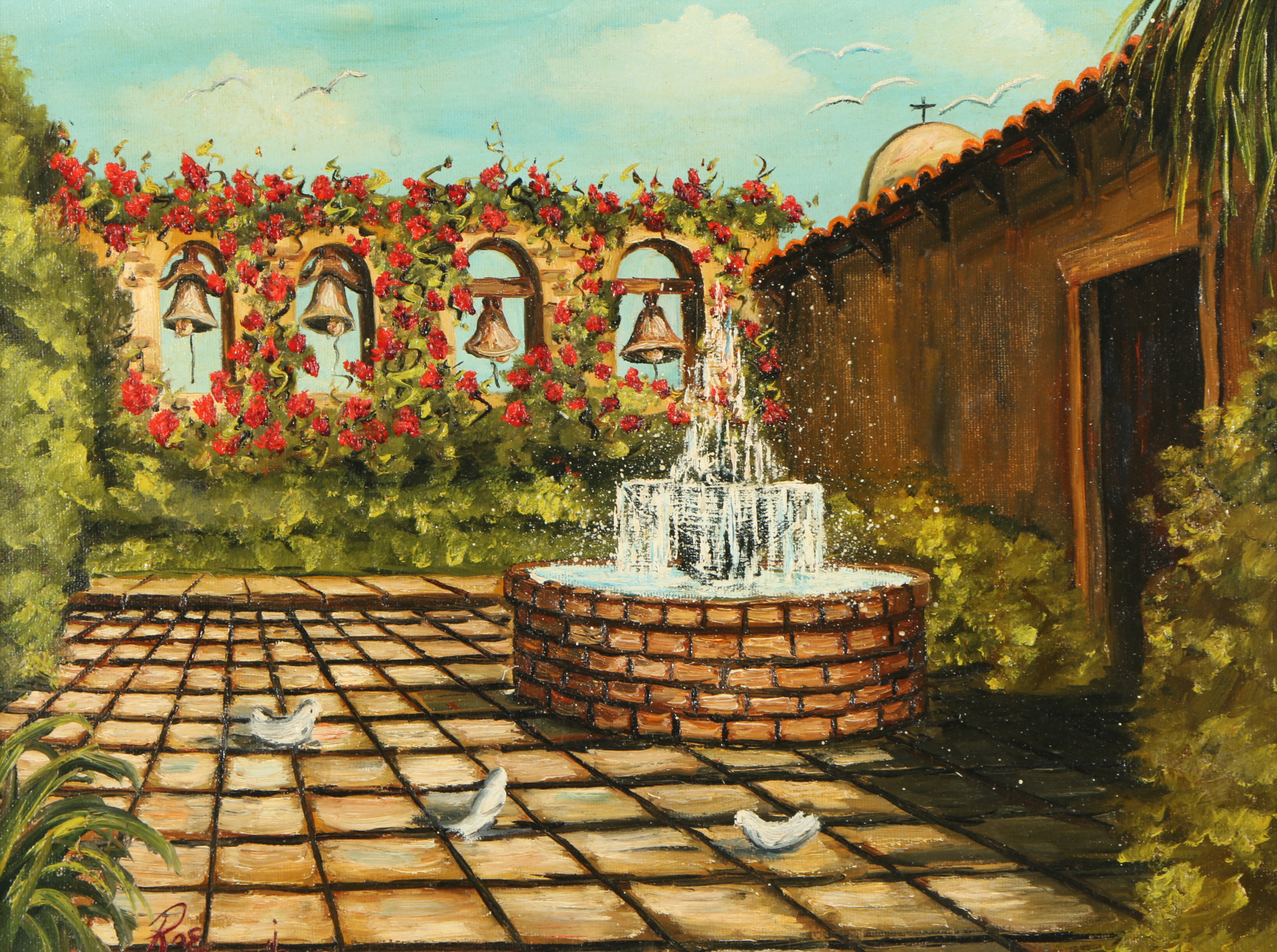 Oil Painting of Mission San Juan Capistrano