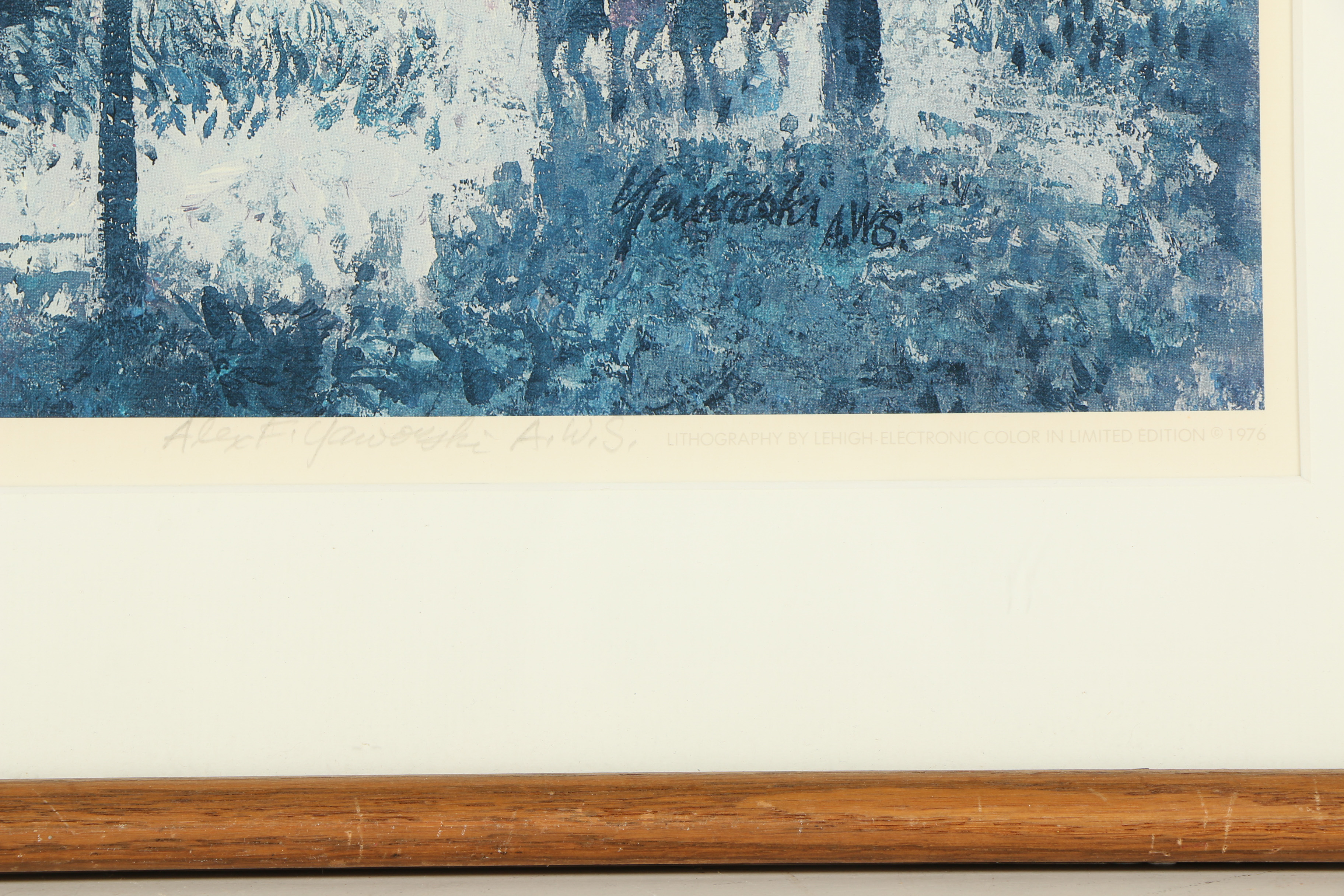 Alex F. Yaworski Offset Lithograph "Chicago Water Tower and Moon"