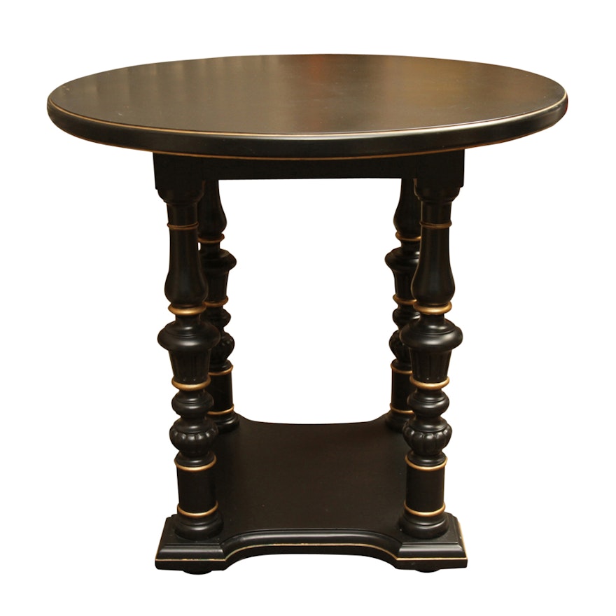 Black and Gold Painted Accent Table