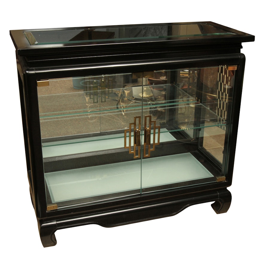 Asian Style Lacquered Display Cabinet by Pulaski