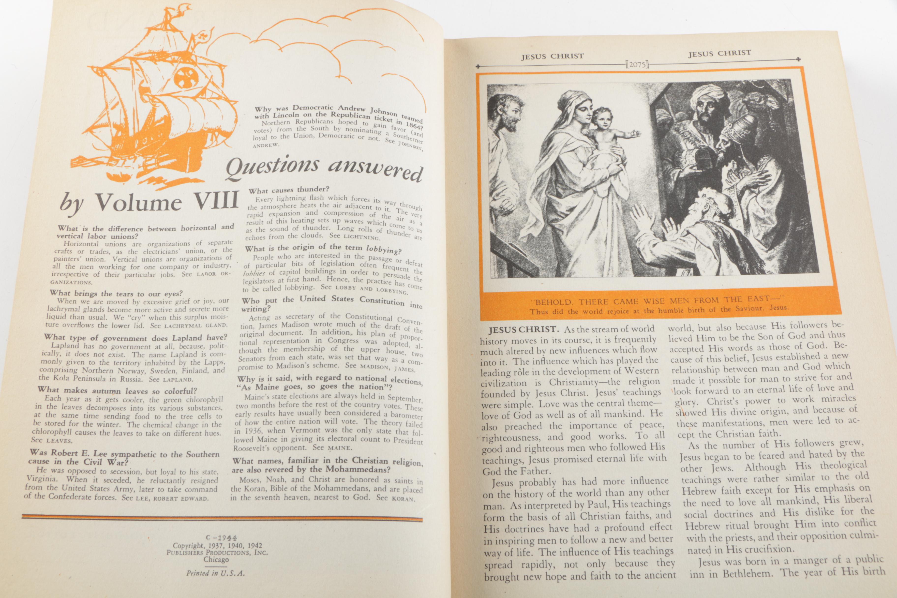 1945 "The Wonderland of Knowledge: A New Pictorial Encyclopedia" Volumes