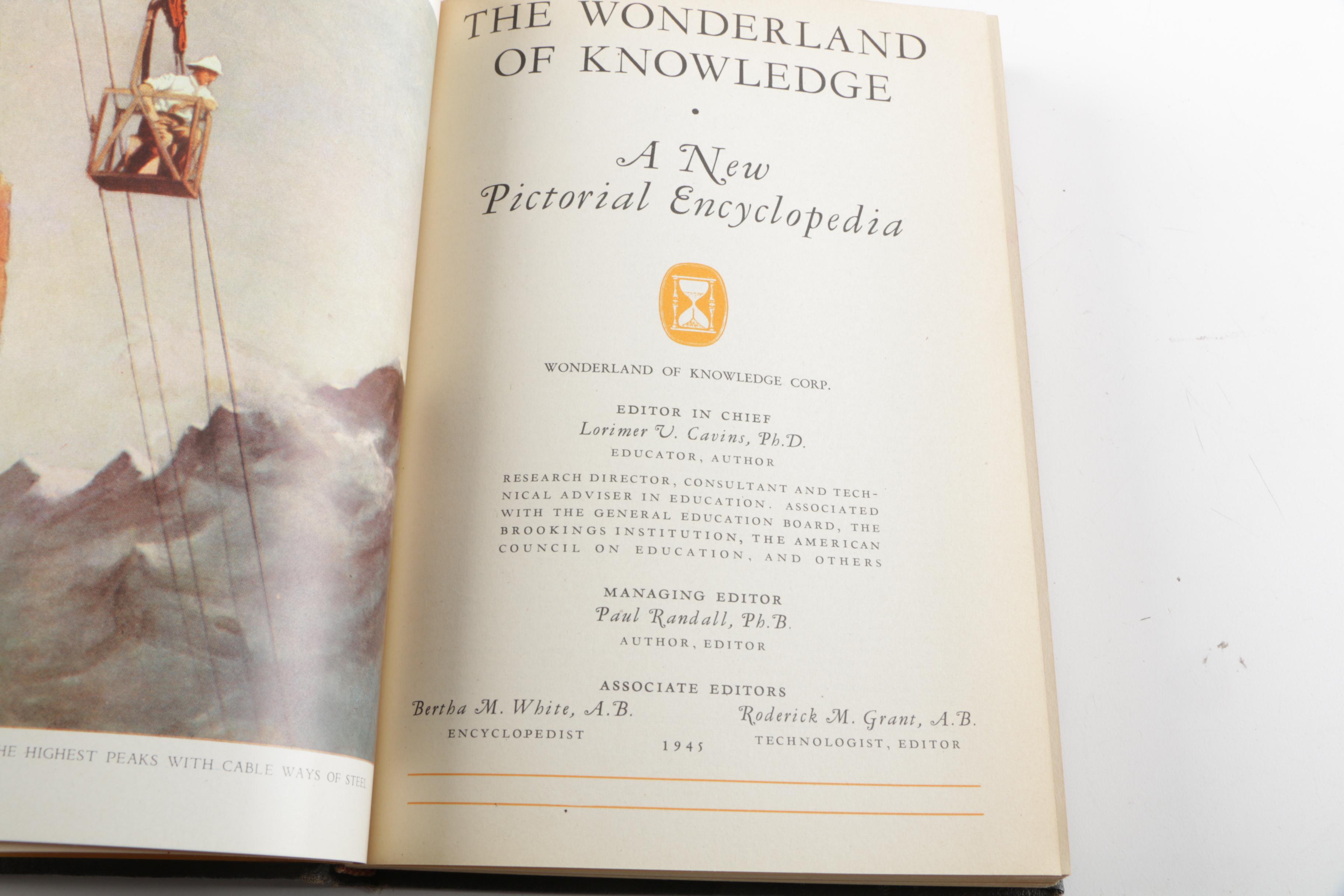 1945 "The Wonderland of Knowledge: A New Pictorial Encyclopedia" Volumes