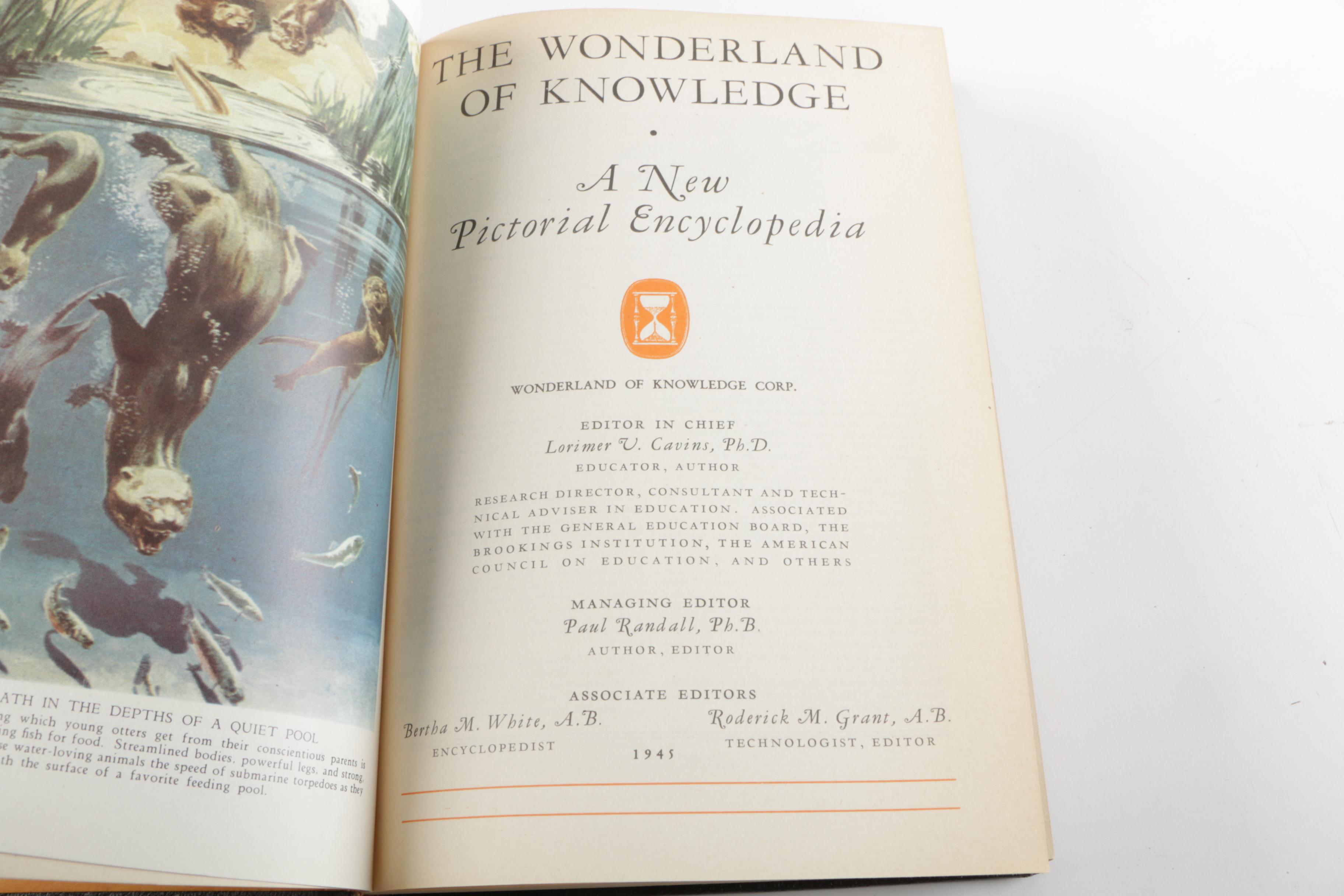 1945 "The Wonderland of Knowledge: A New Pictorial Encyclopedia" Volumes
