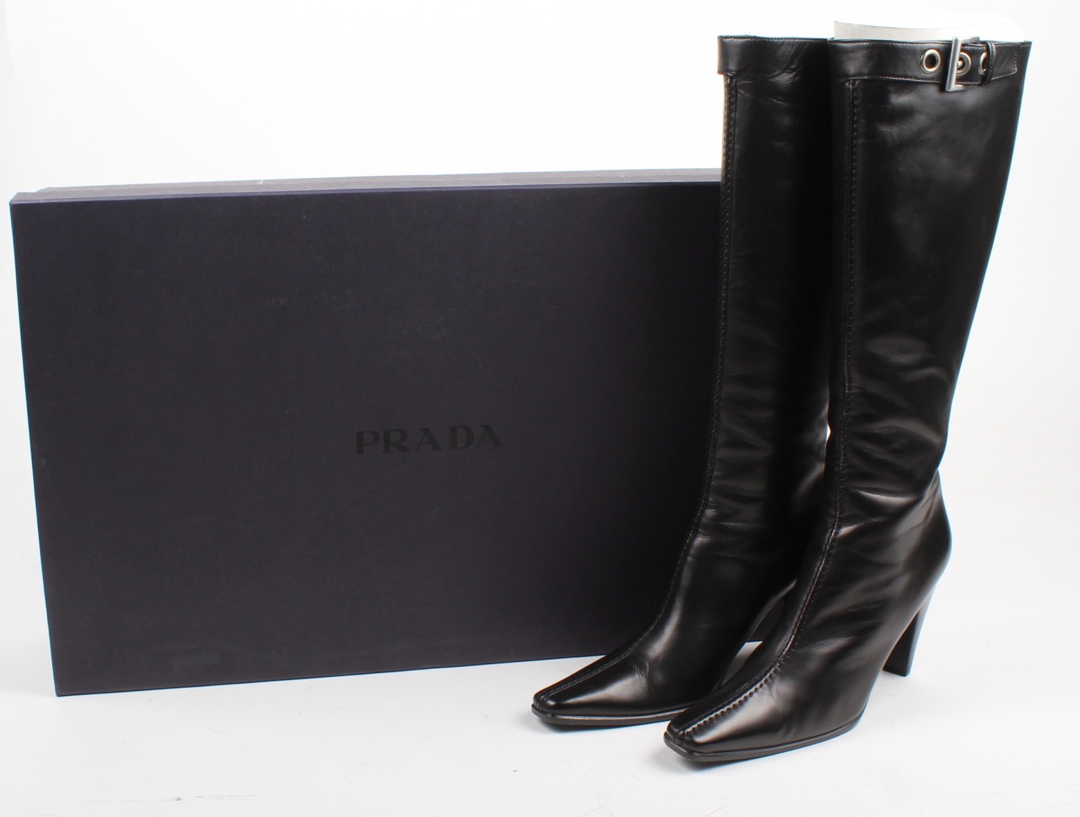 Prada High Heel Leather Boots