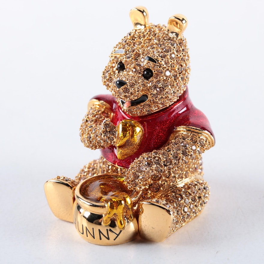 Arribas Brothers "Winnie the Pooh" Gold Plated and Swarovski Crystal Figurine