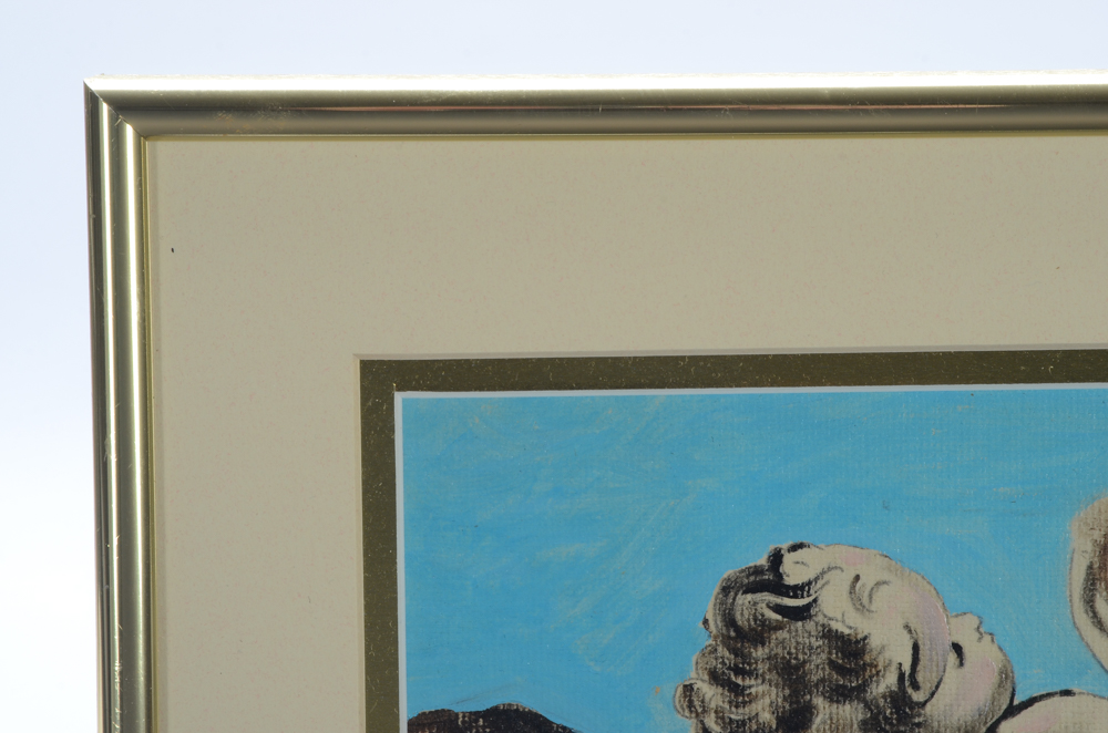 Jos Hoffman Oil Painting on Canvas Board after Peter Paul Rubens "Cherubs"