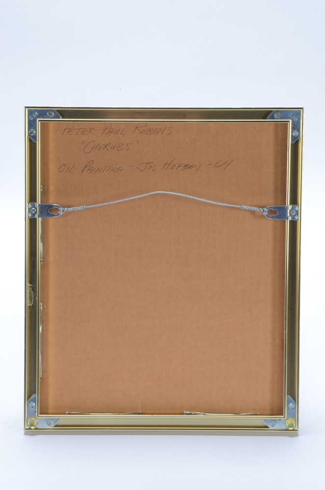 Jos Hoffman Oil Painting on Canvas Board after Peter Paul Rubens "Cherubs"