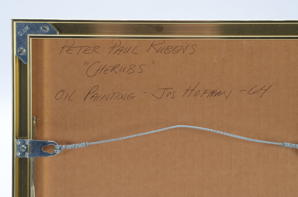 Jos Hoffman Oil Painting on Canvas Board after Peter Paul Rubens "Cherubs"