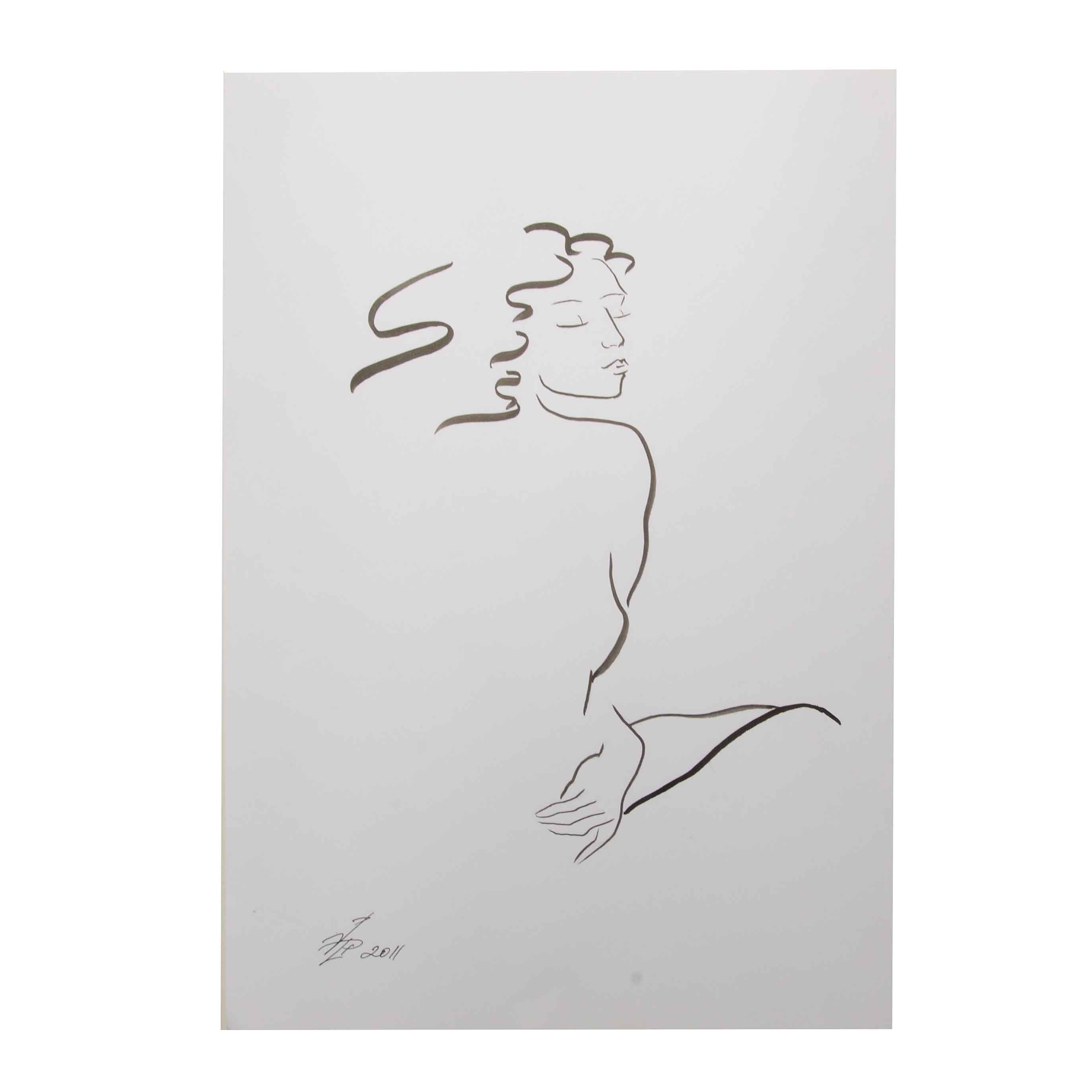 Vladimir Pronkin Original Ink Illustration on Paper