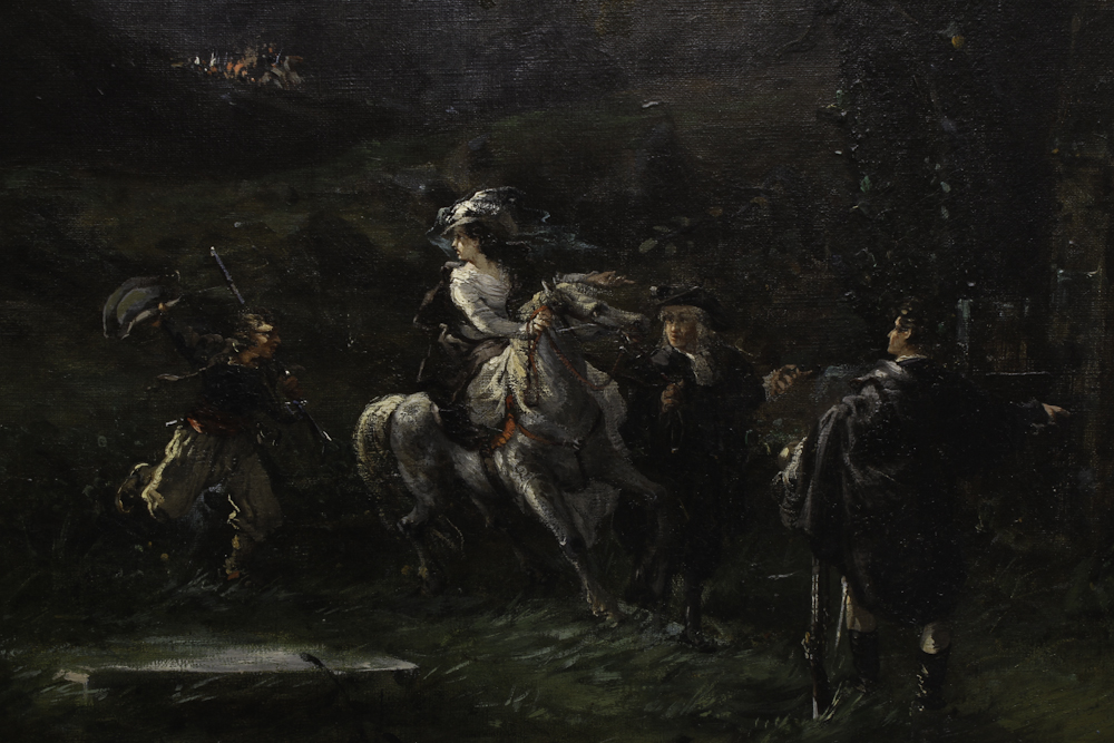 1860 French Oil Painting in the Romantic Style