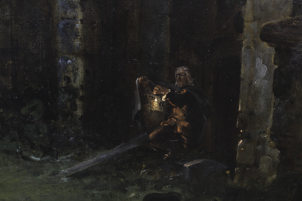 1860 French Oil Painting in the Romantic Style