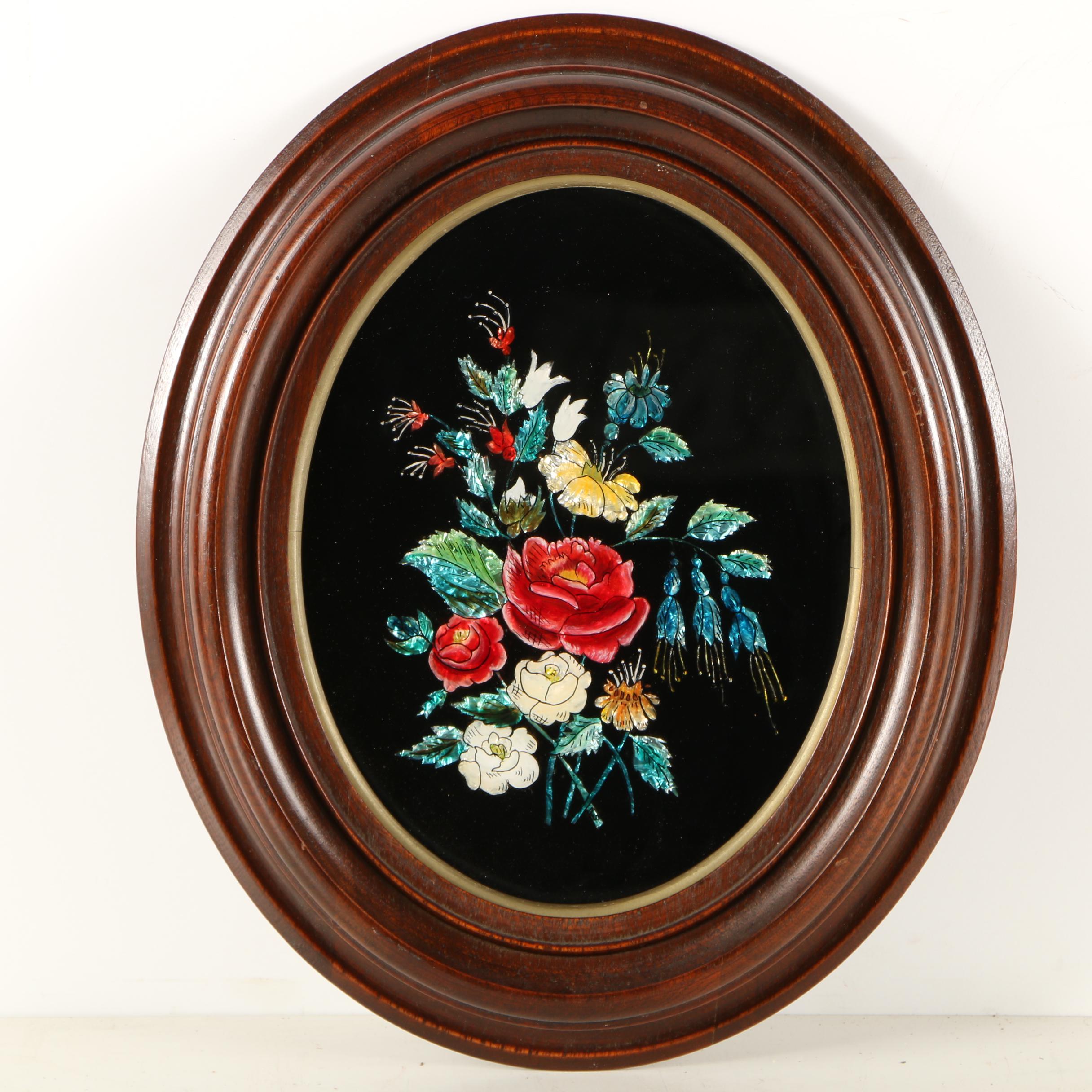 Flower-Themed Tinsel Paintings