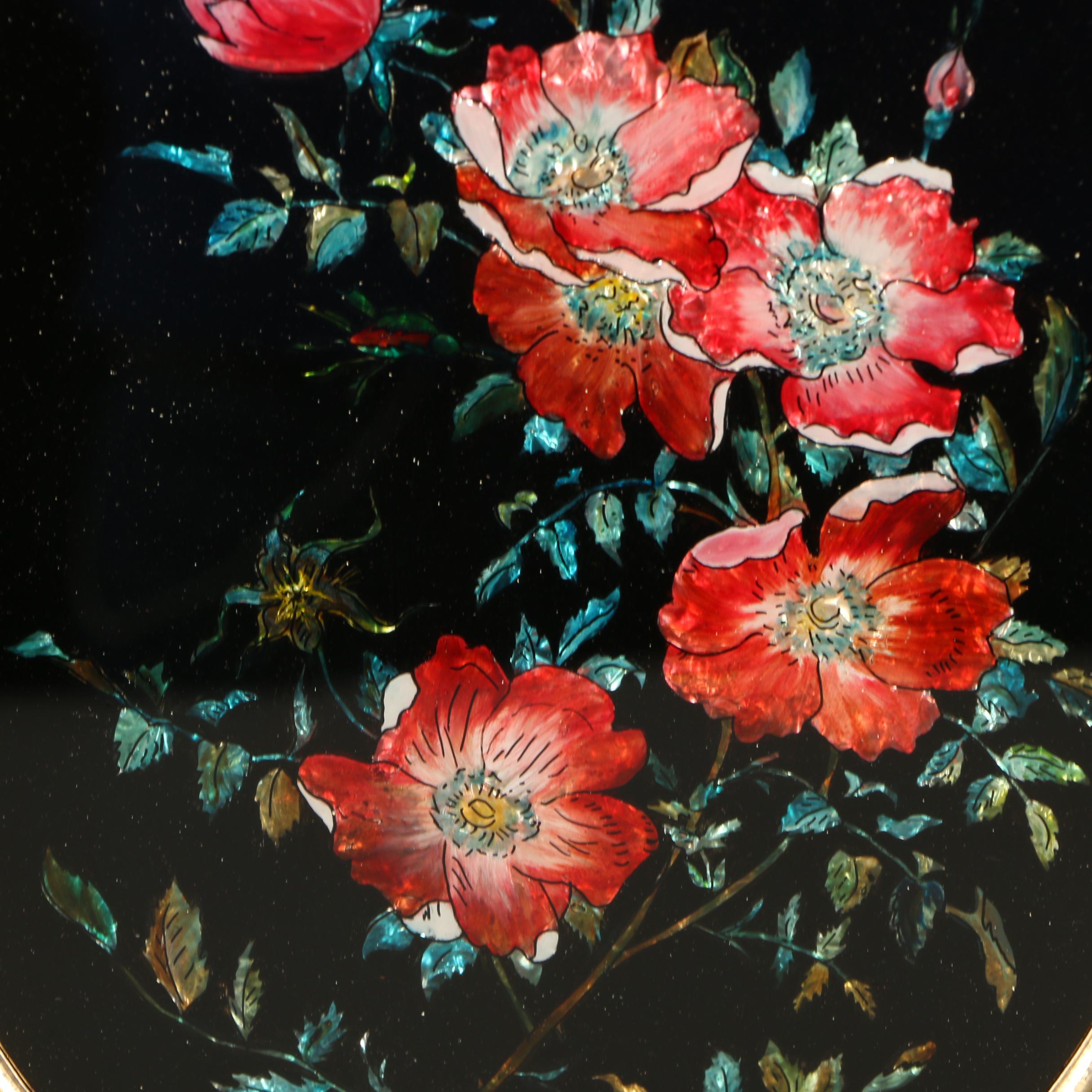 Flower-Themed Tinsel Paintings