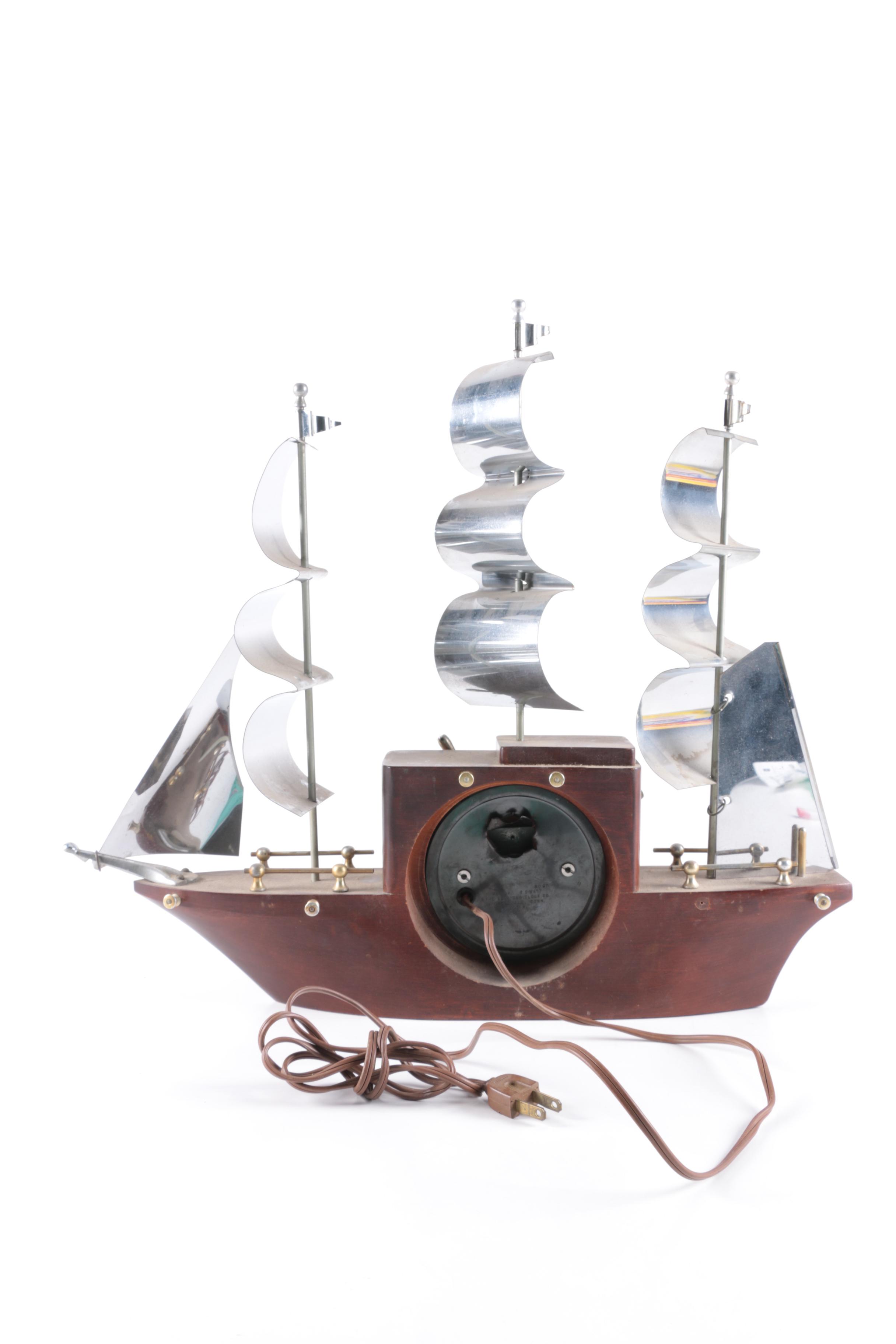 Sessions "Yankee Clipper" Wood and Metal Ship Clock