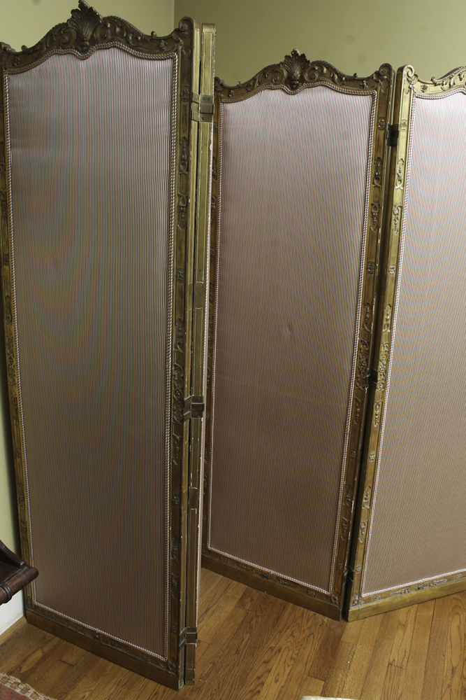 Vintage French Régence Style Gilded Folding Screen
