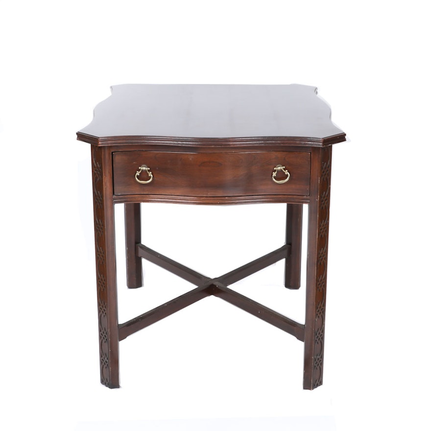 Chinese Chippendale Style End Table by Ethan Allen