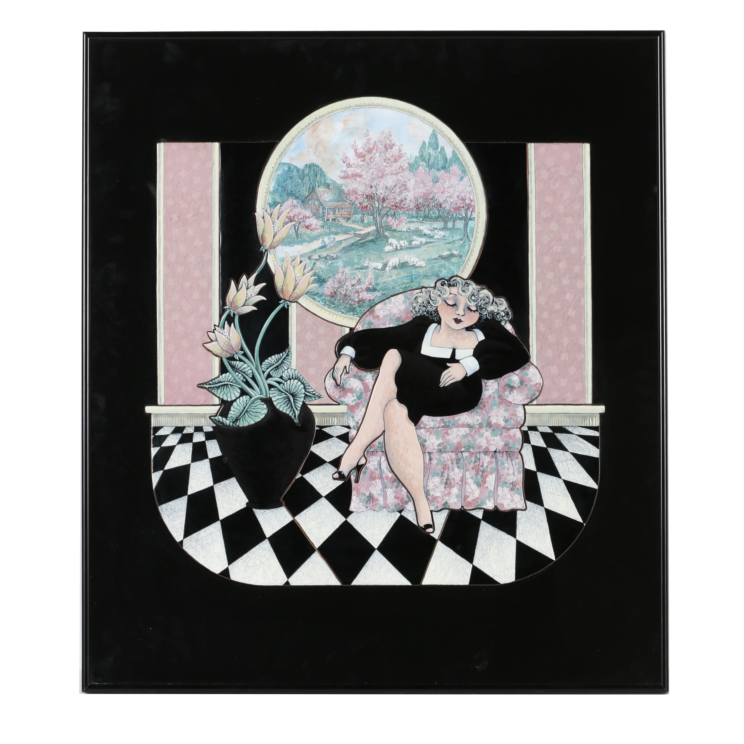 Natalie Silverstein Grisaille Enamels Copper Wall Art