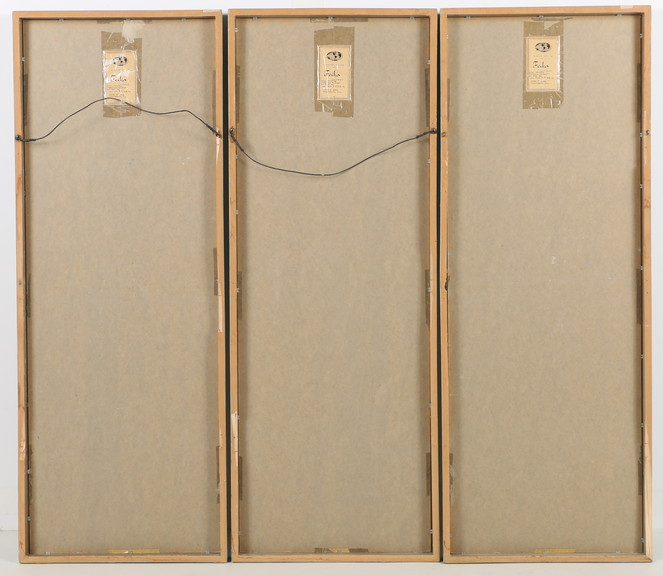 1957 Wade Ray Mixed Media Triptych "Venetian Fantasy"