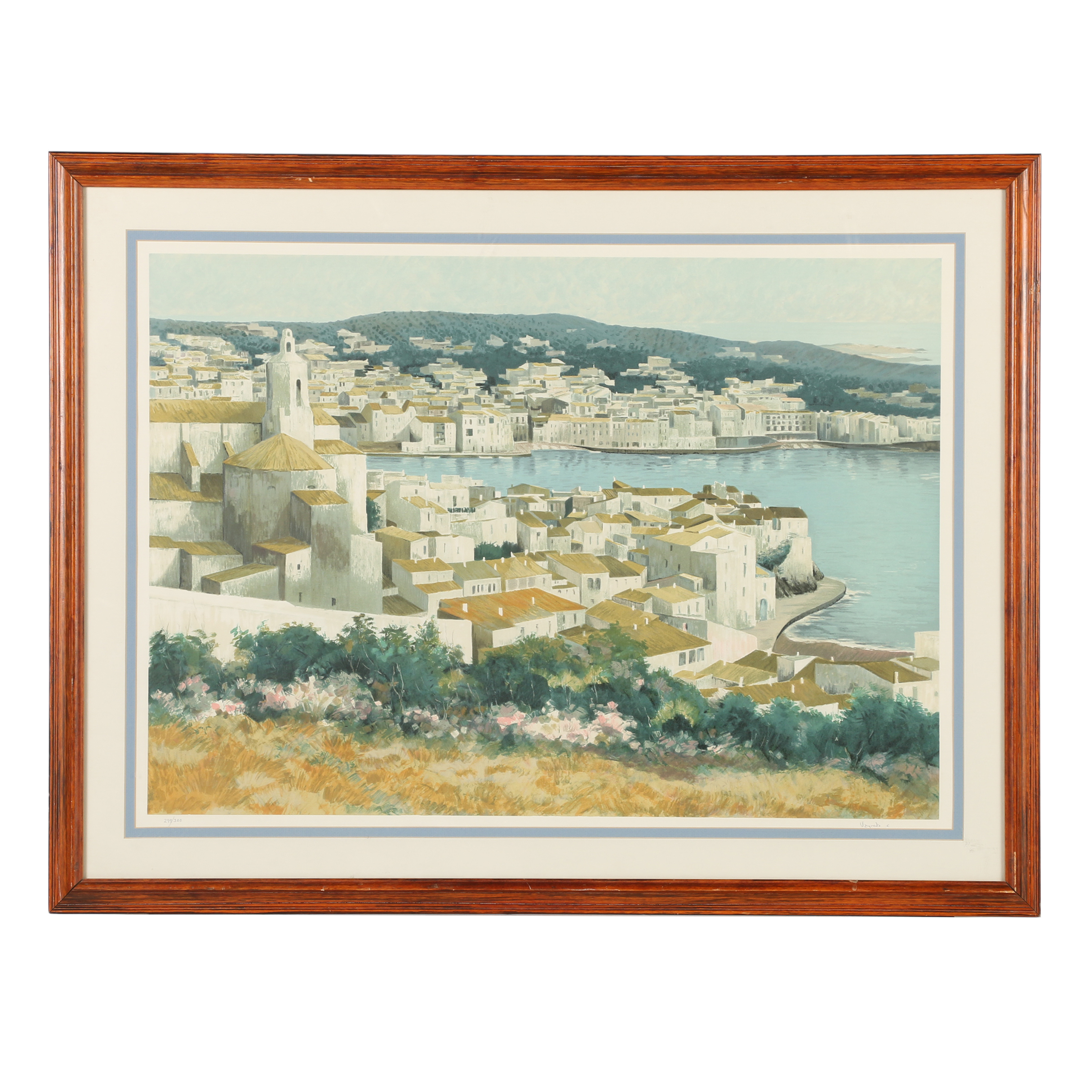 J. M. Vayreda Canadell Color Lithograph "Cadaques - Sala Nonell"