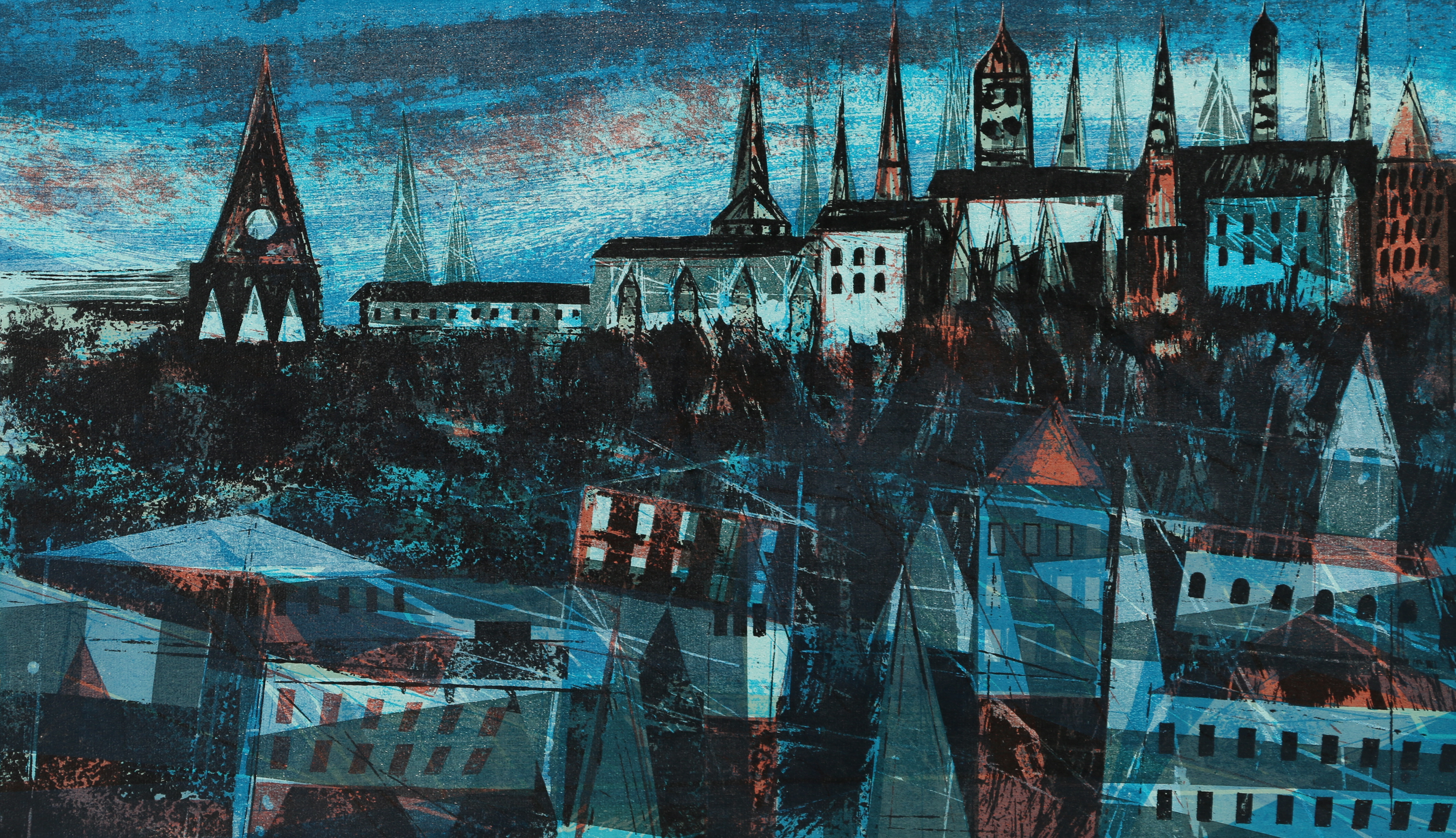 Limited Edition Serigraph "Evening Skyline"