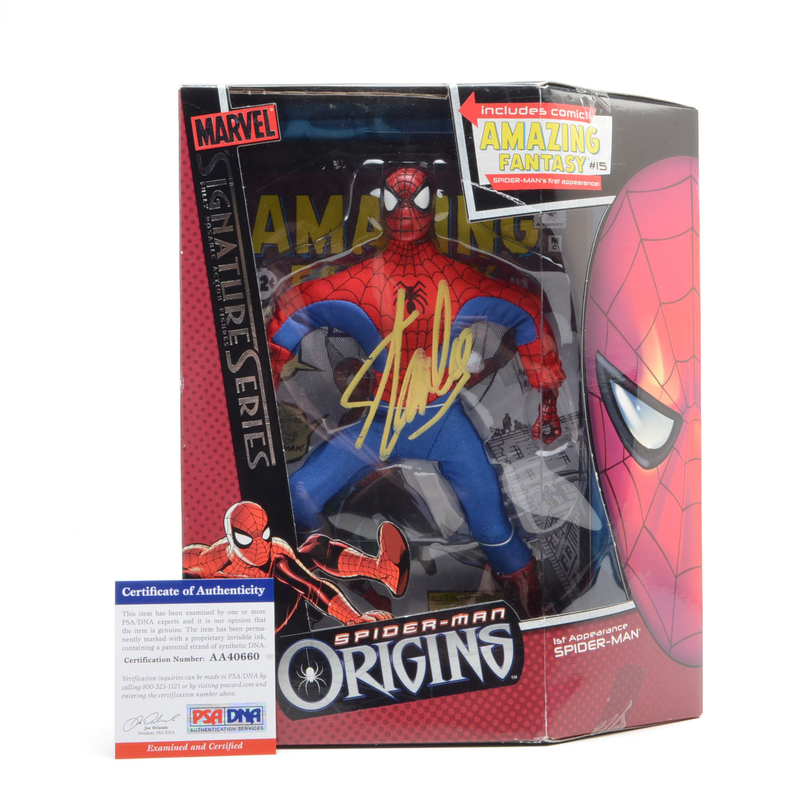 Stan Lee Signed "Spider-Man" Doll PSA COA