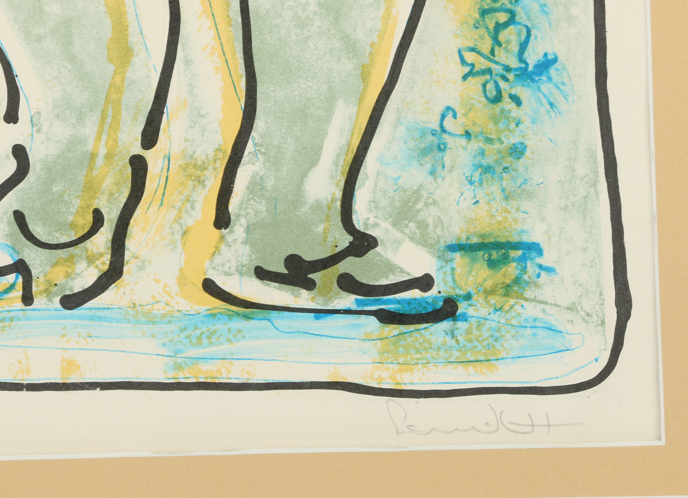 Yanni Posnakoff Circa 1970s Lithograph of Woman and Two Children