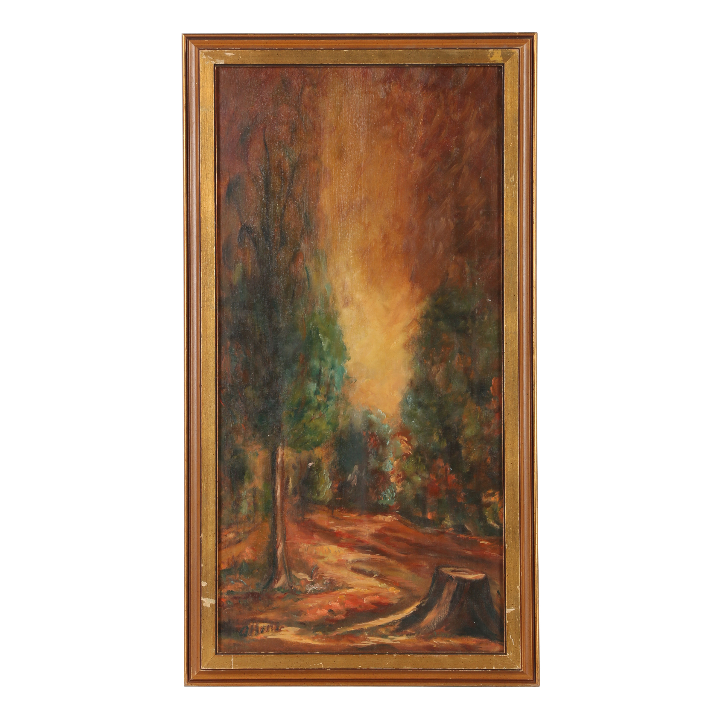 Allens Oil Painting of Forest Scene