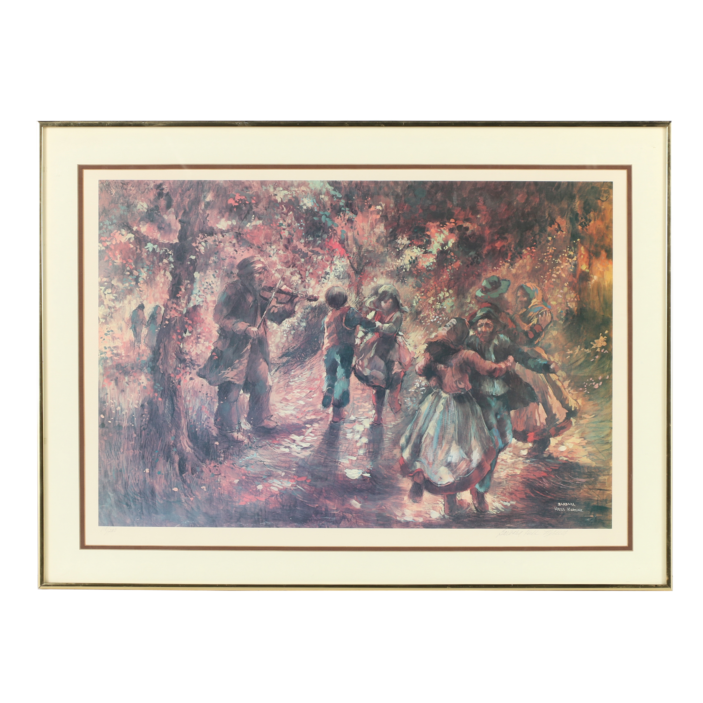 Barbara Hess Mercier Limited Edition Offset Lithograph of Outdoor Scene