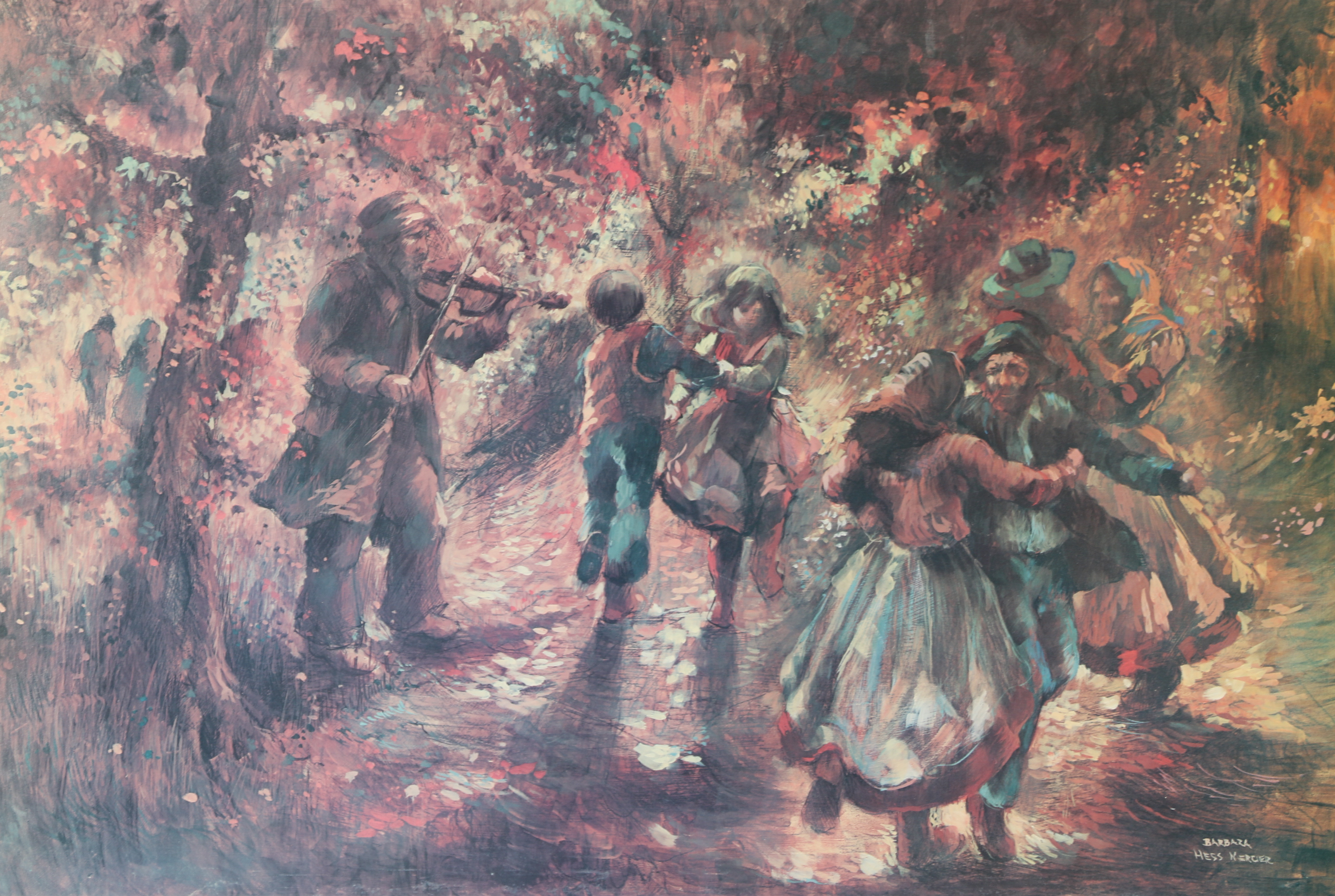 Barbara Hess Mercier Limited Edition Offset Lithograph of Outdoor Scene