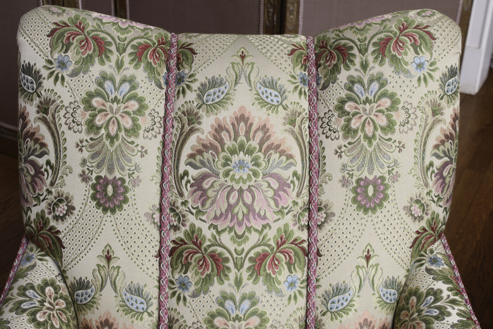 Pair of Brocade Upholstered Armchairs by Brunschwig & Fils