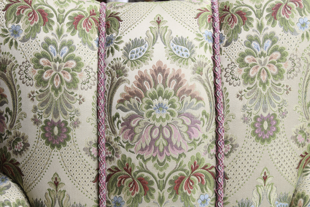 Pair of Brocade Upholstered Armchairs by Brunschwig & Fils