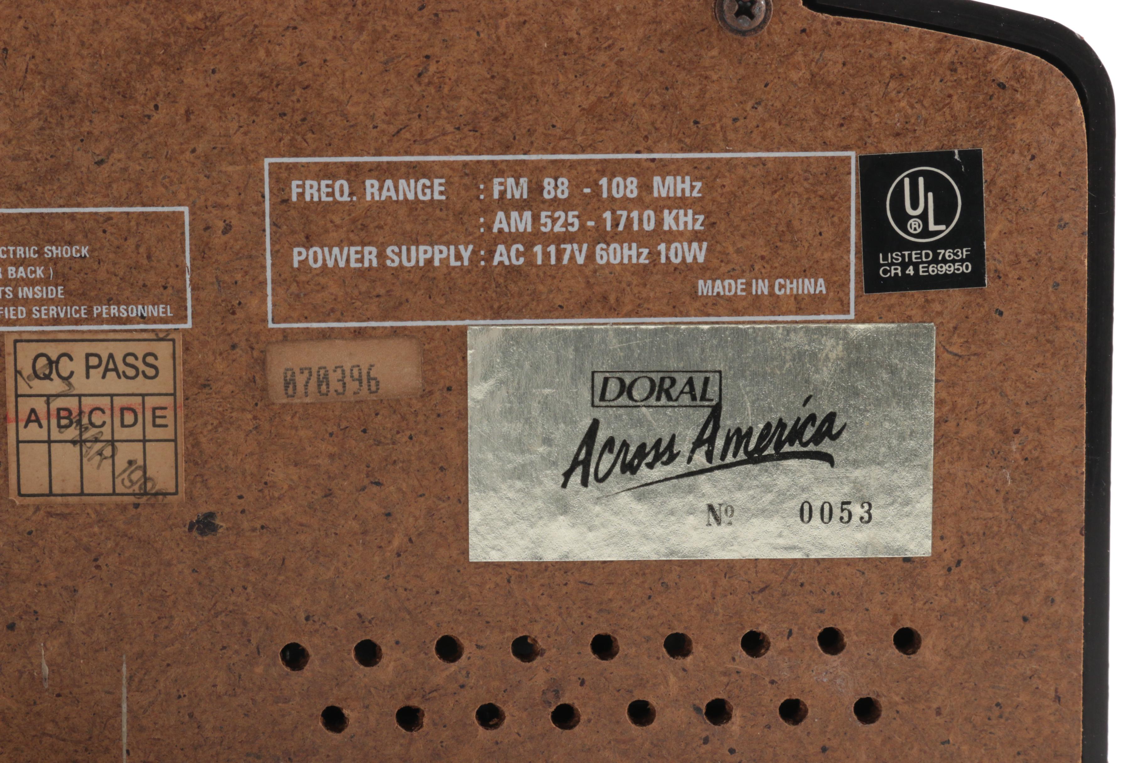 Vintage Doral "Across America" Radio