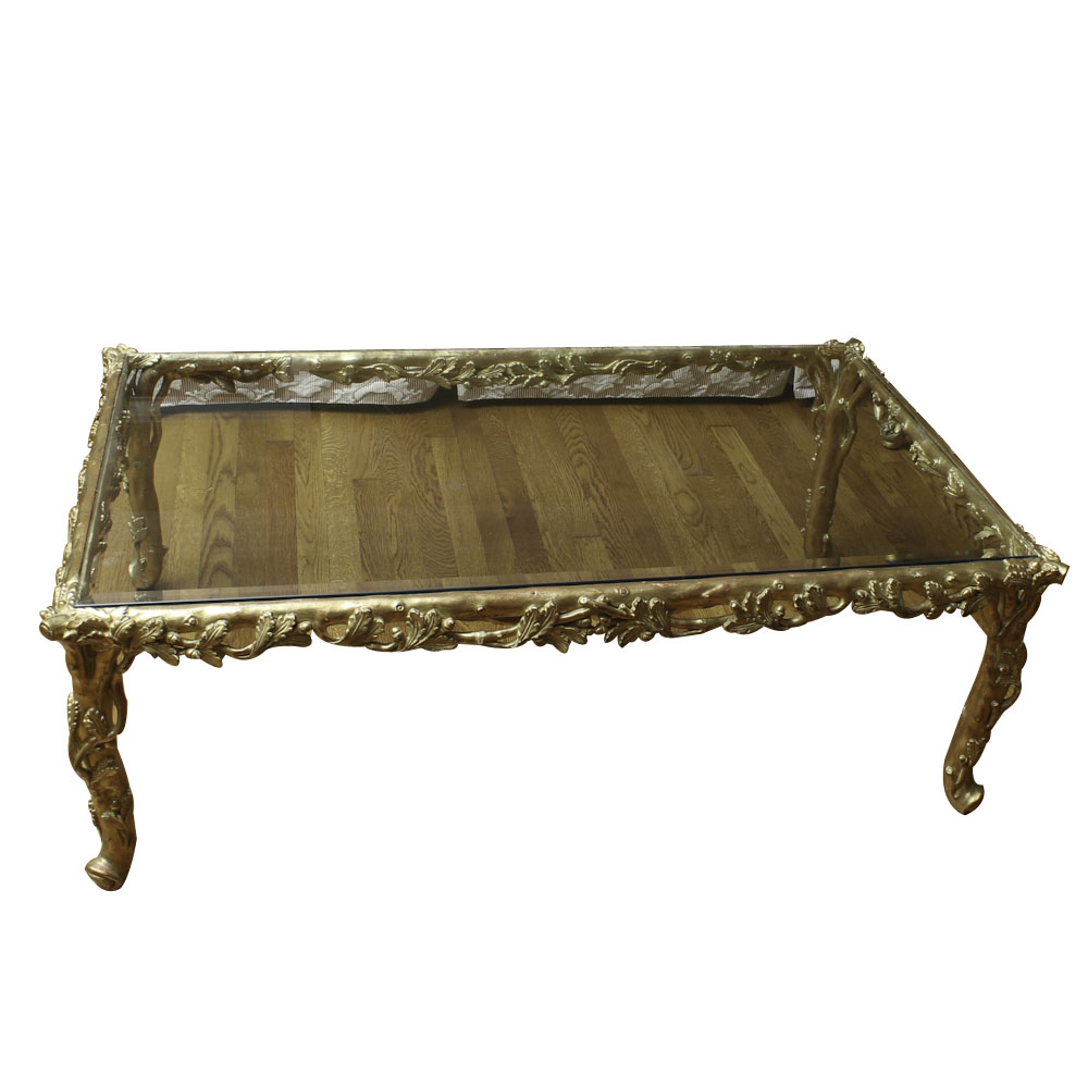 Rococo Revival Gilt Metal Coffee Table
