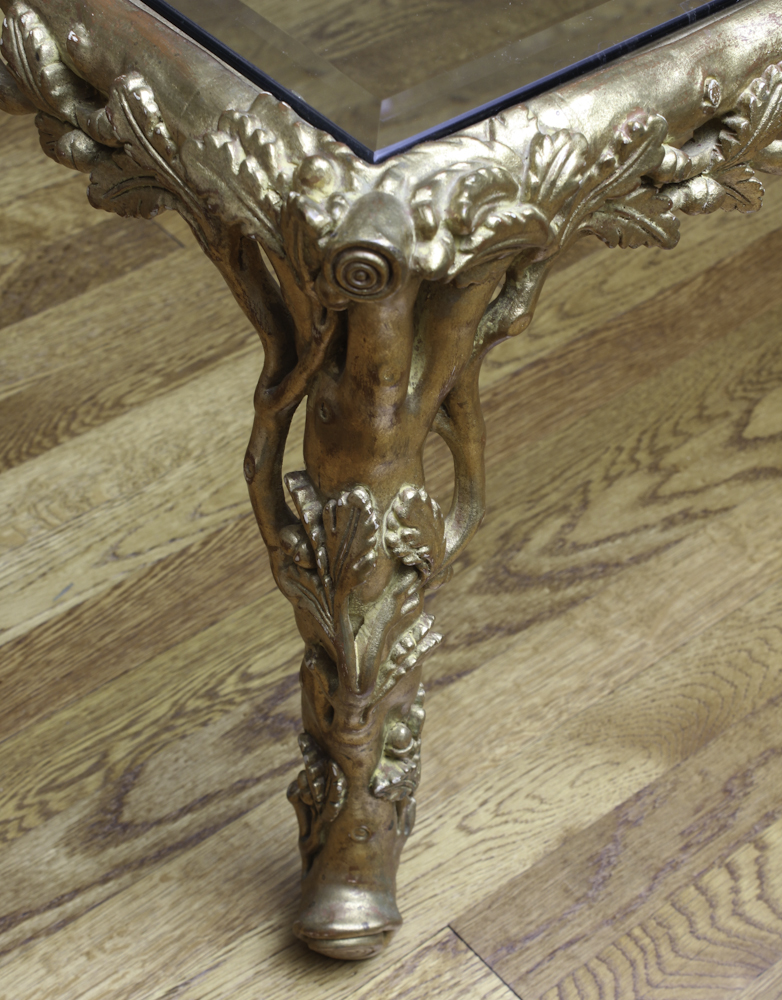 Rococo Revival Gilt Metal Coffee Table