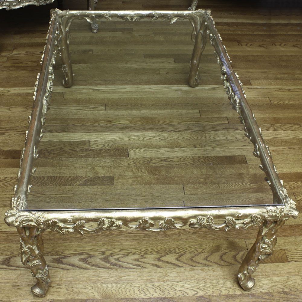 Rococo Revival Gilt Metal Coffee Table