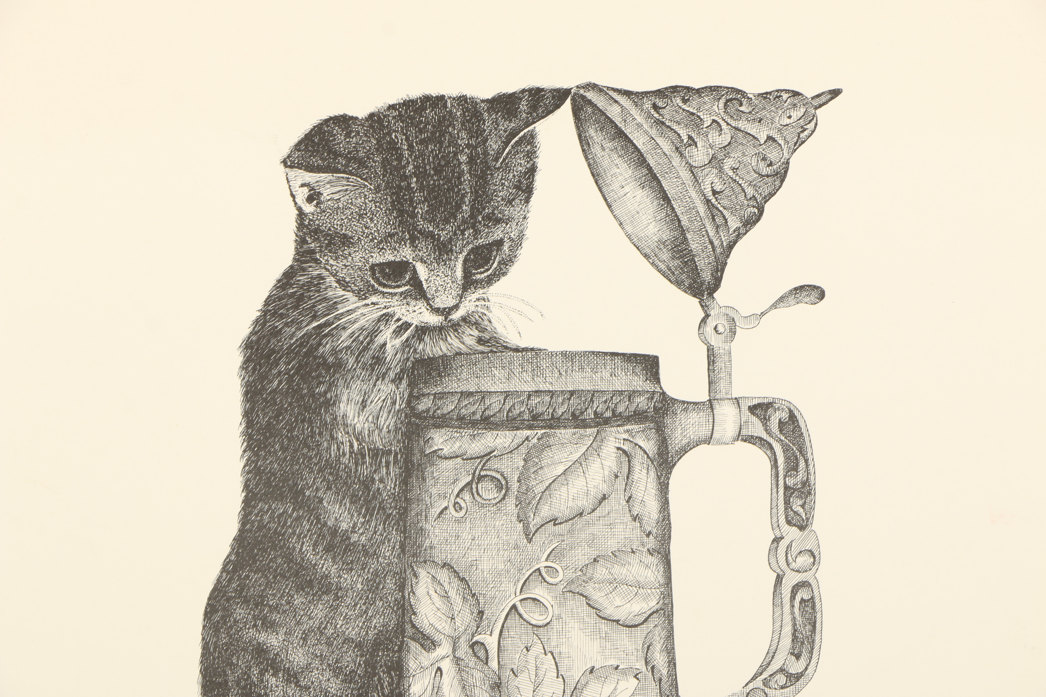 K. Trower Limited Edition Lithograph of a Cat