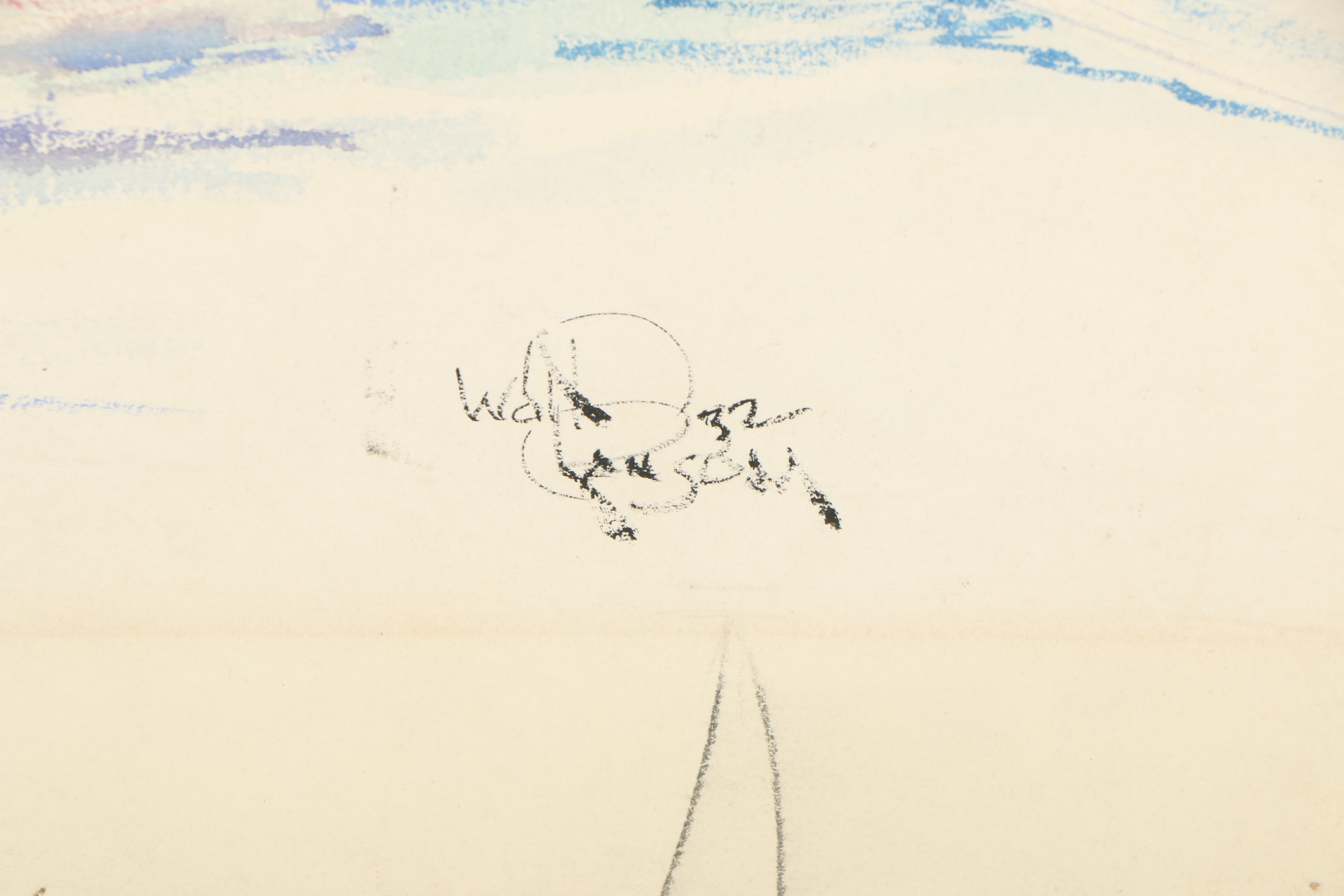 1932 Watercolor and Pastel Painting of Sailboats