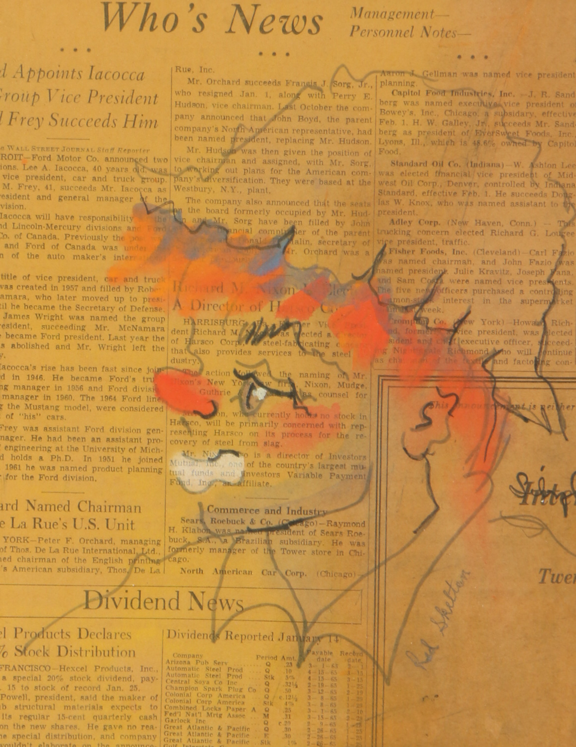 Red Skelton Mixed Media Painting of a Clown