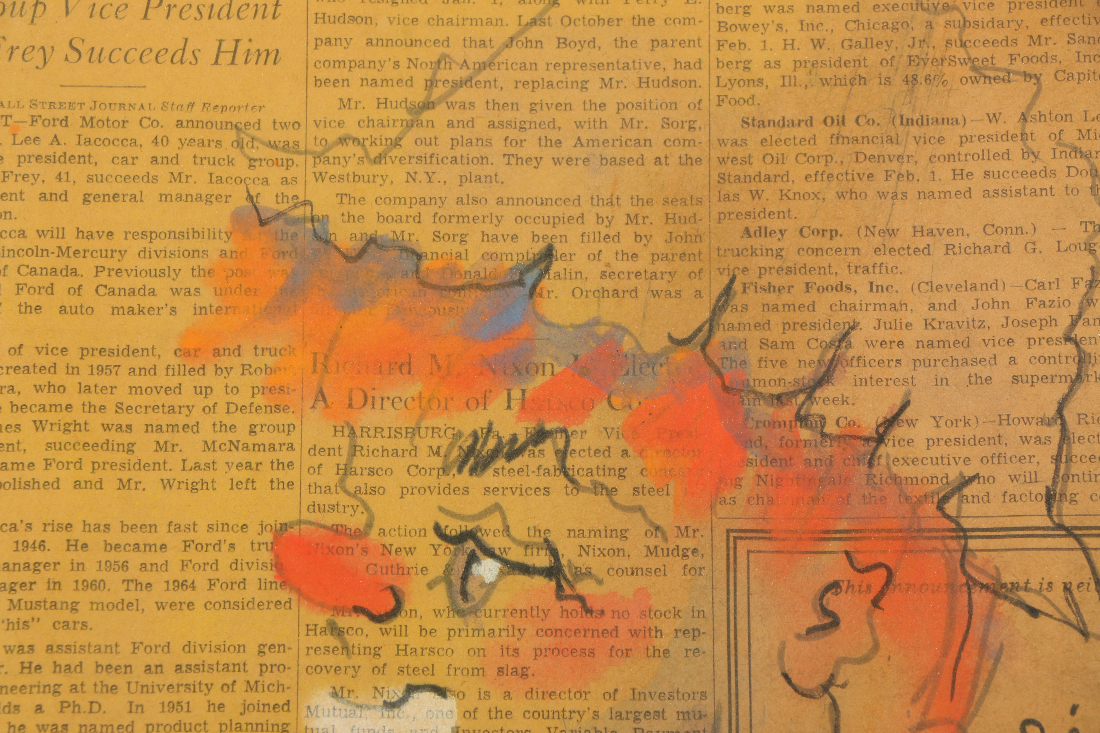 Red Skelton Mixed Media Painting of a Clown