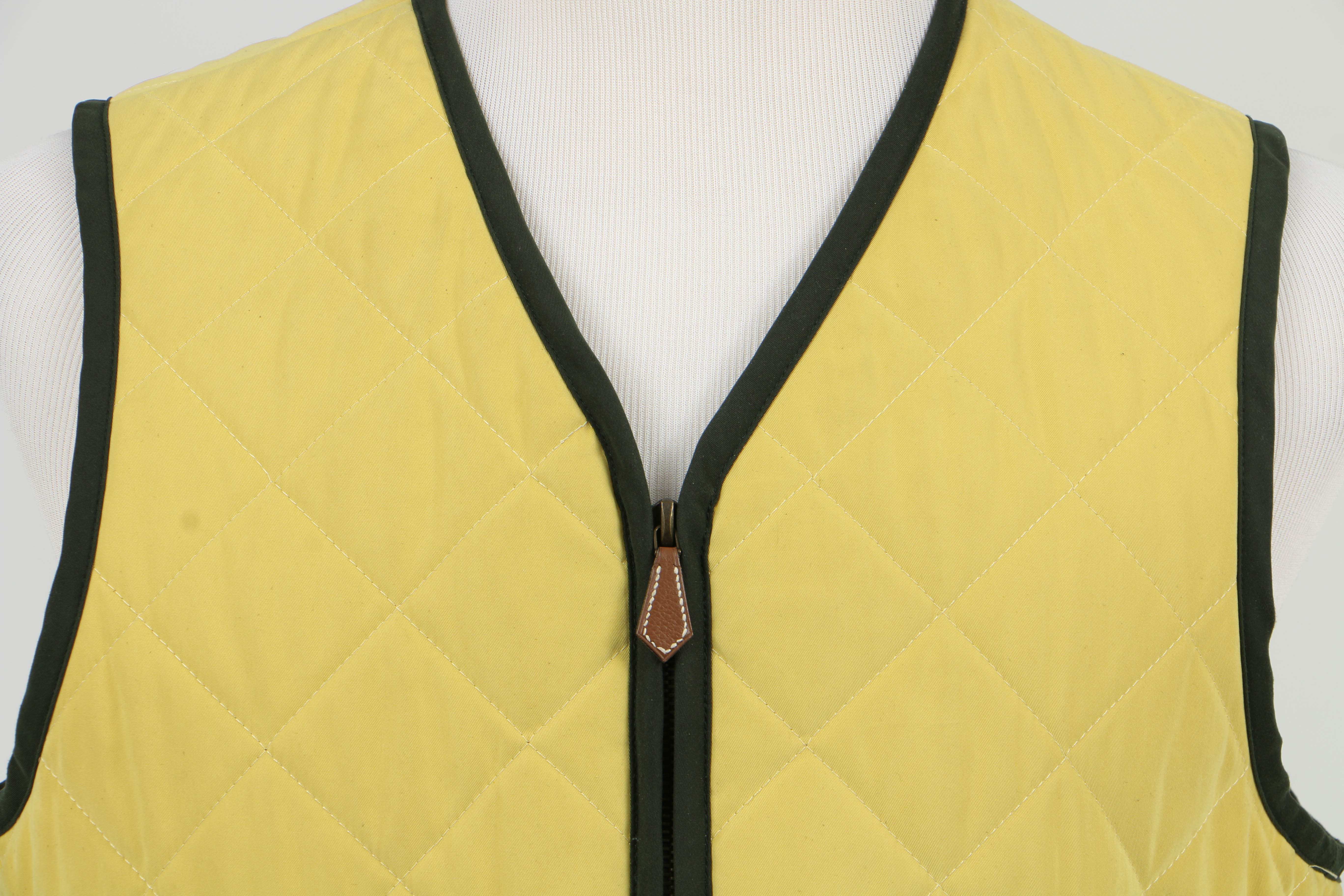 Hermès Vintage Quilted Yellow Waistcoat