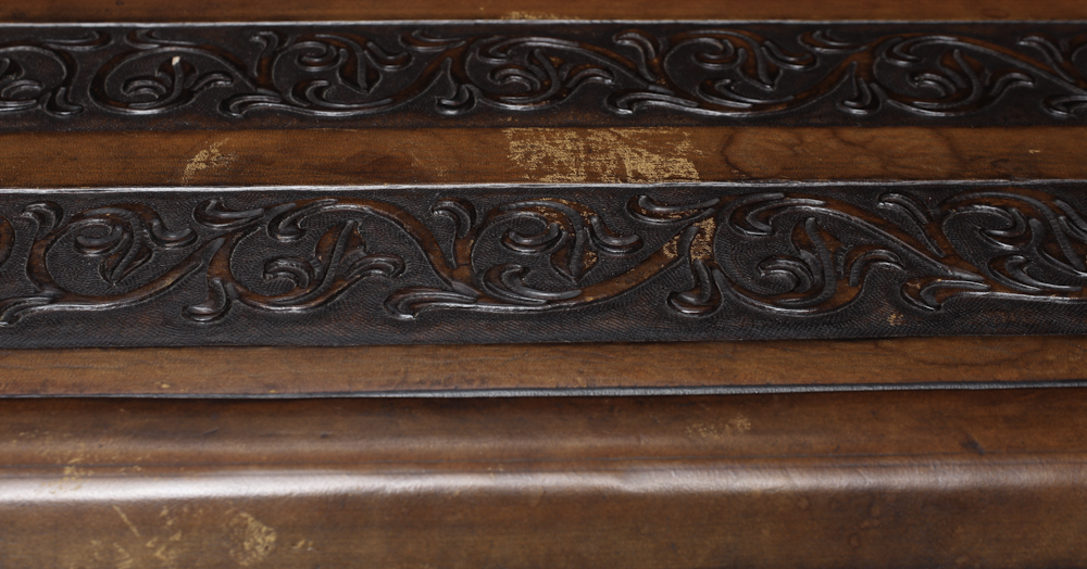 Contemporary Slant Front Secretary Desk with Carved Trim
