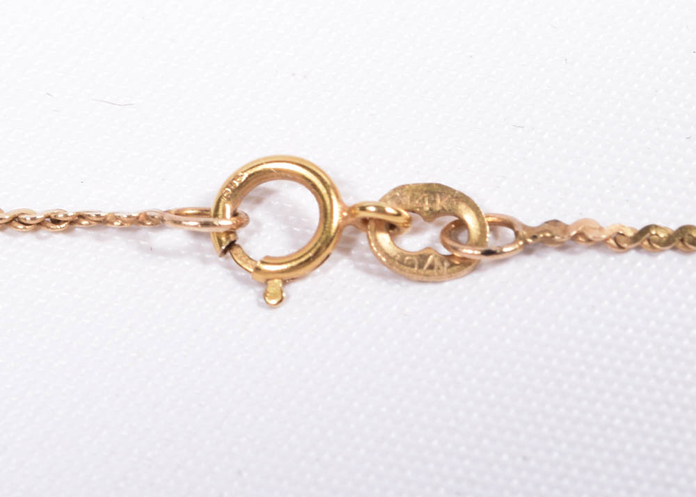 Atasay Kuyumculuk Turkish 14K Yellow and White Gold Byzantine Cross Pendant