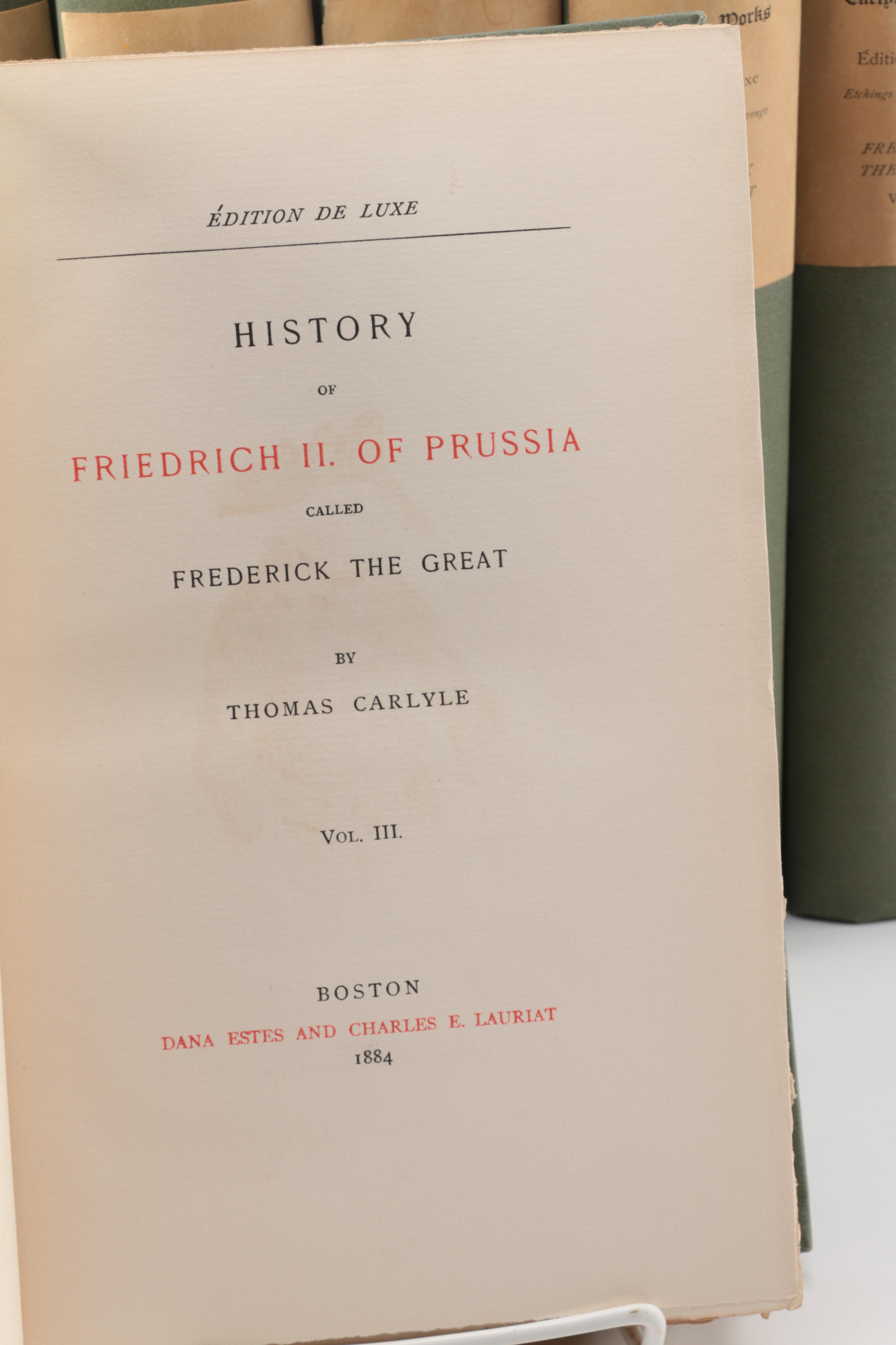 1884 Limited Edition "History of Friedrich II. of Prussia" in Six Volumes