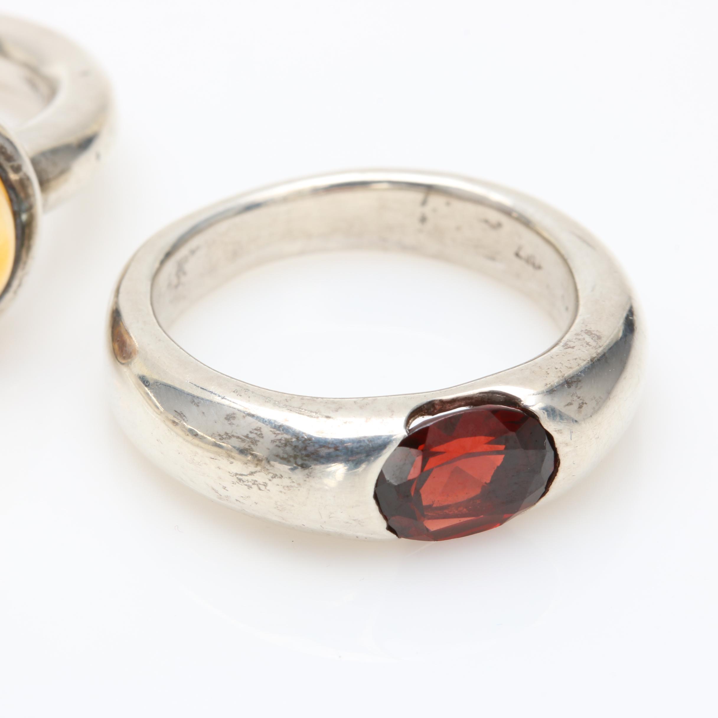 Sterling Silver Amethyst and Gemstone Rings